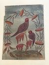 Folk Art Watercolor of Birds