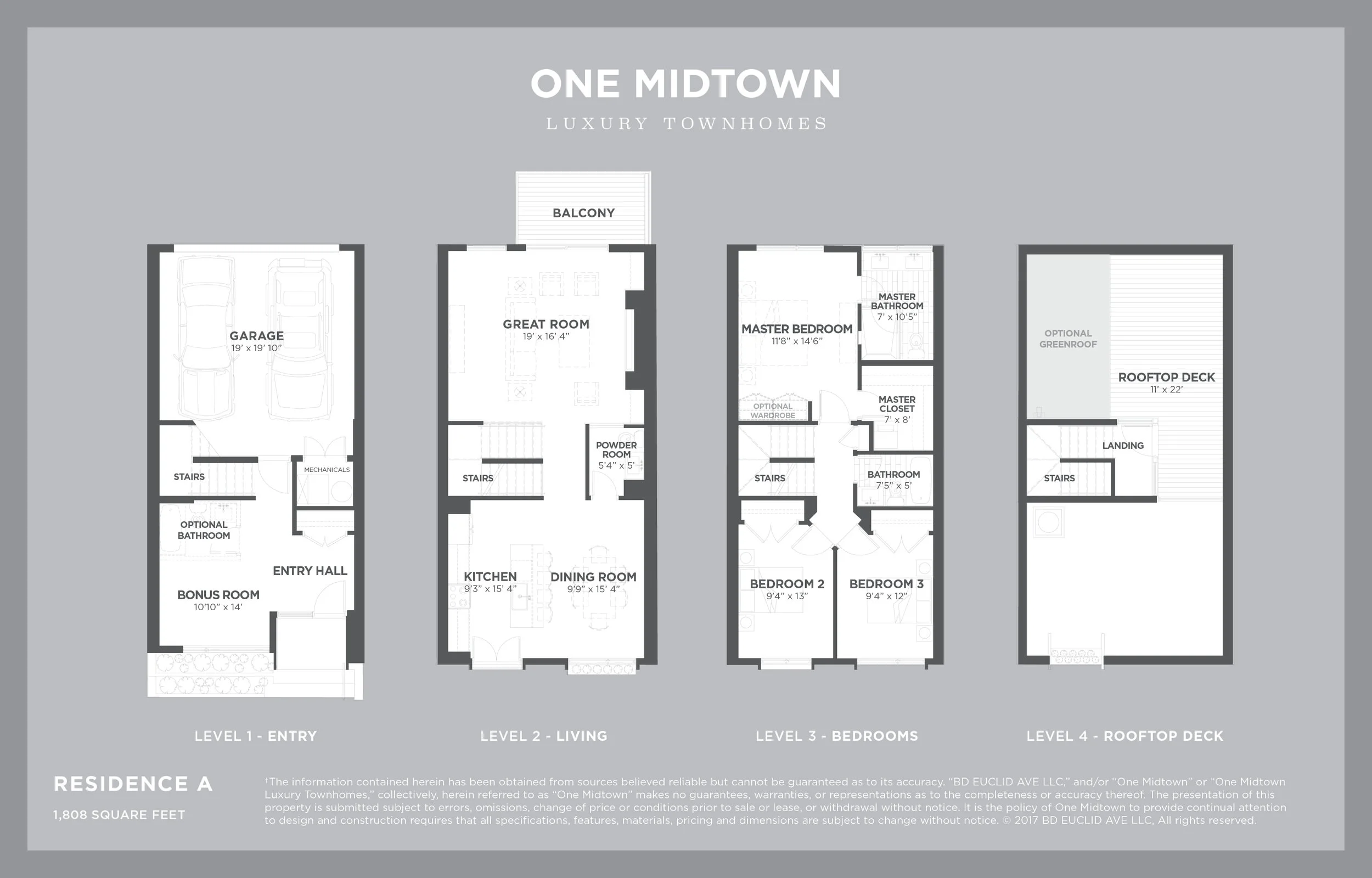 ONE MIDTOWN - Residence A, 1,808 sf