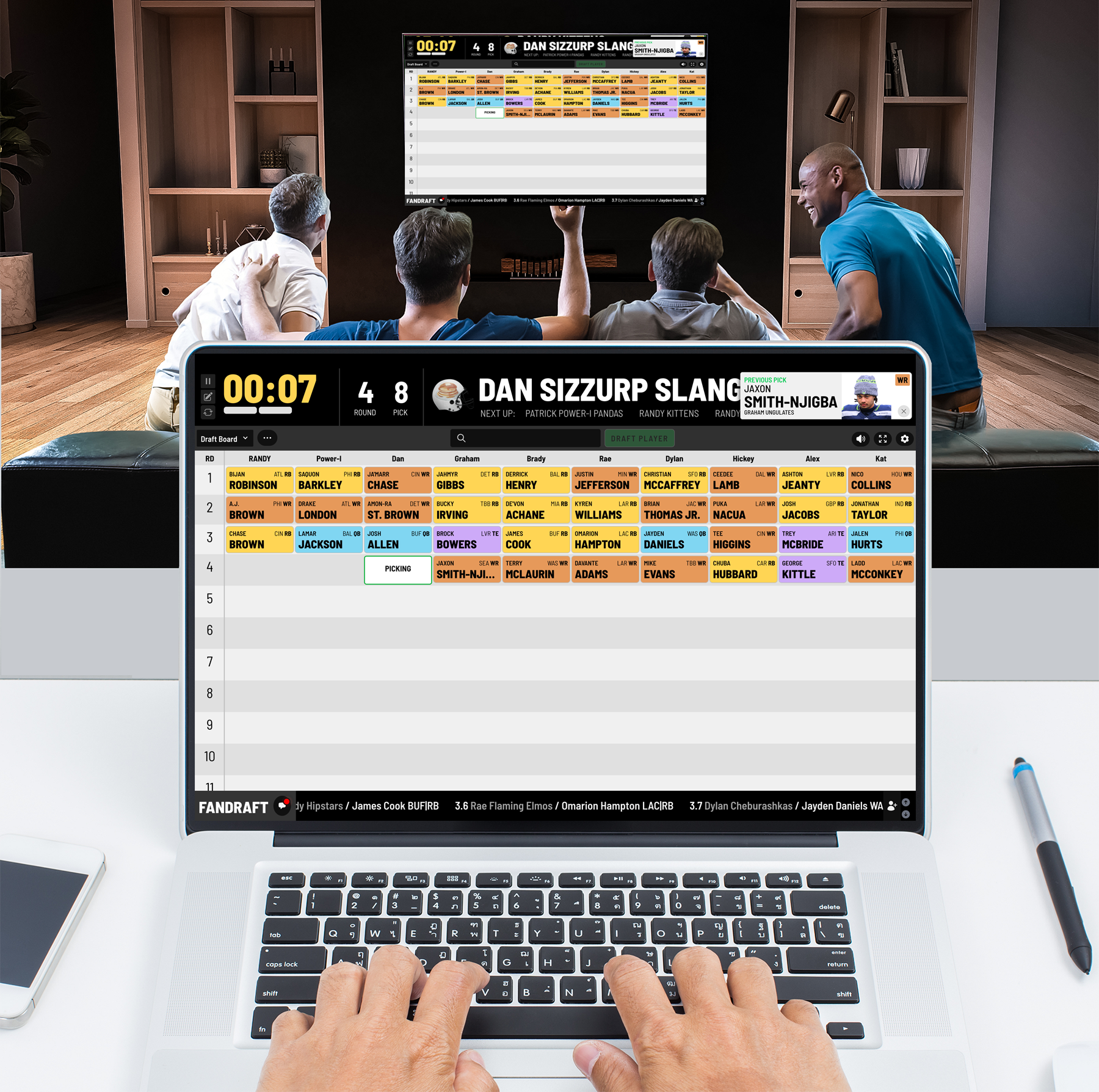 FanDraft Online Fantasy Football Draft Board