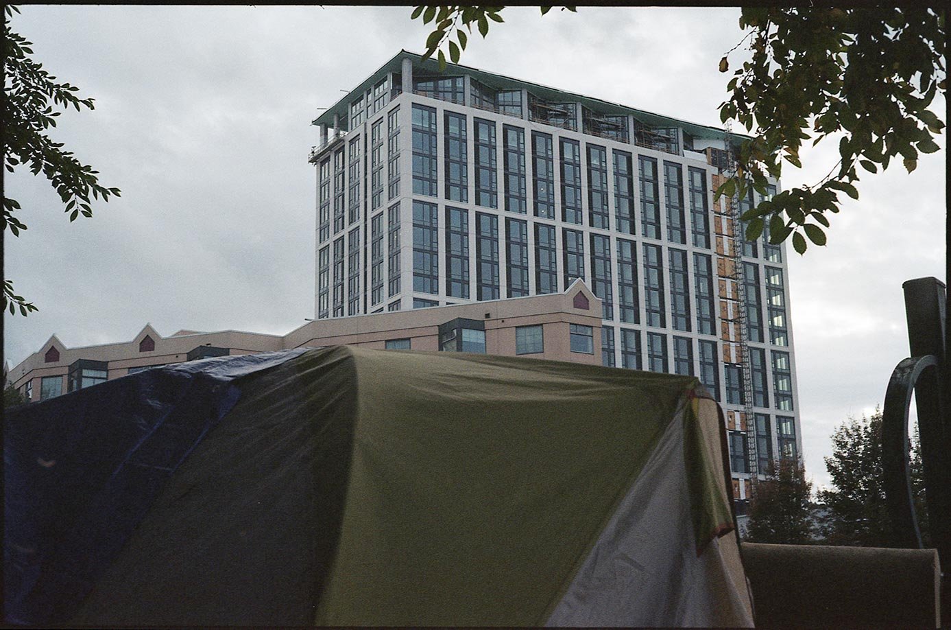 Tarp and Tent, W. Burside and 405, Portland OR, 2021