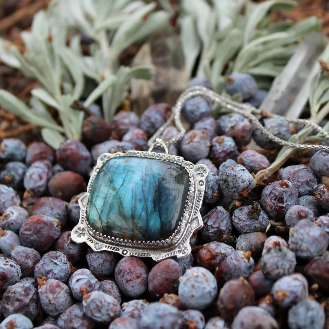Labradorite Large Necklace ~ Made in the F L O W ~ Sterling Silver - Artisan Jewelry