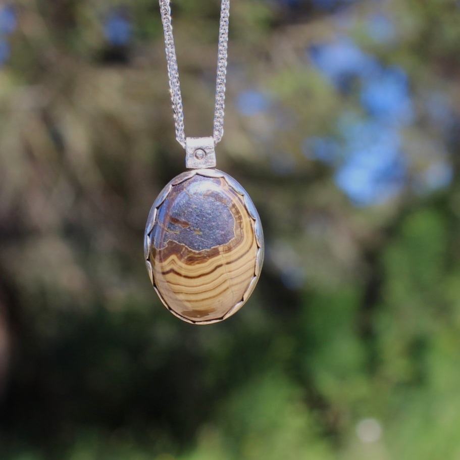 Handcrafted Artisan Jewelry ~ Hematite Jasper ~ Full Moon Energetics ~Sterling Silver Necklace ~ All Goods From The Woods ~ Made in California