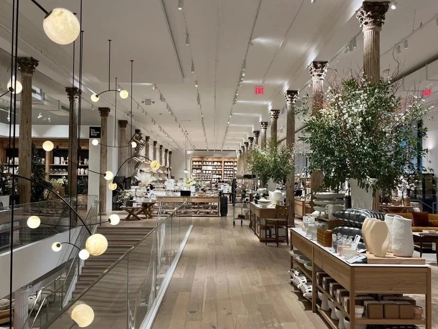  23,000 square foot, two level store showcasing design services, gift registry, and experiential home furnishings displays, curated with care. 