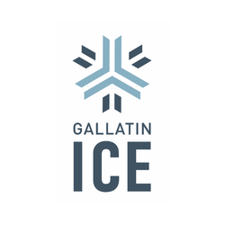 Gallatin Ice logo featuring a stylized snowflake design.