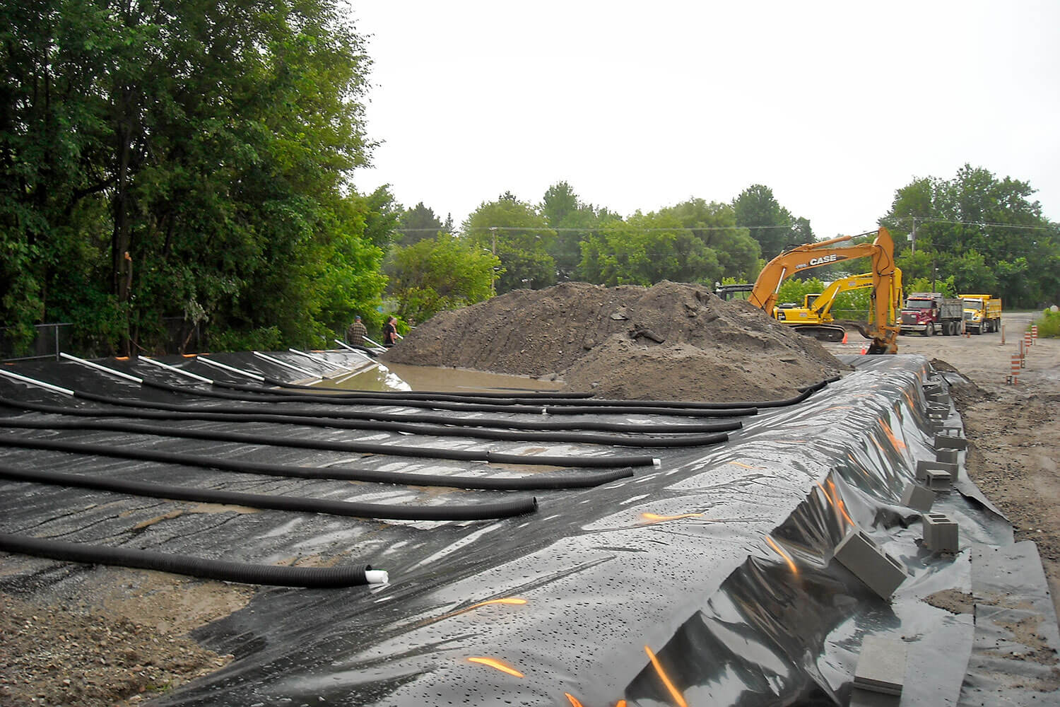 Environmental soil remediation by ex-situ treatment of an old oil deposit in Papineauville. 