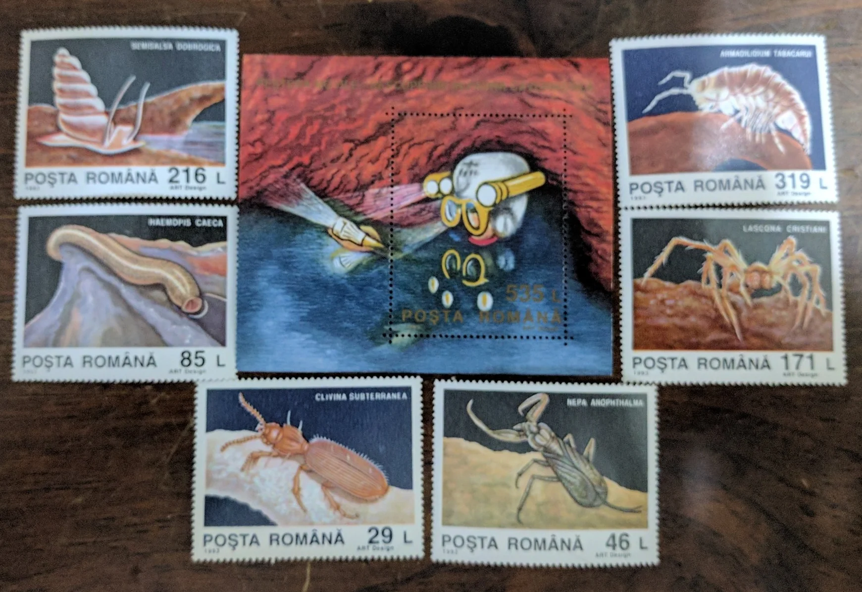 Commemorative Romanian stamps! The currency has changed since 1993, but if I'm doing the math right this set is a few bucks USD in postage.