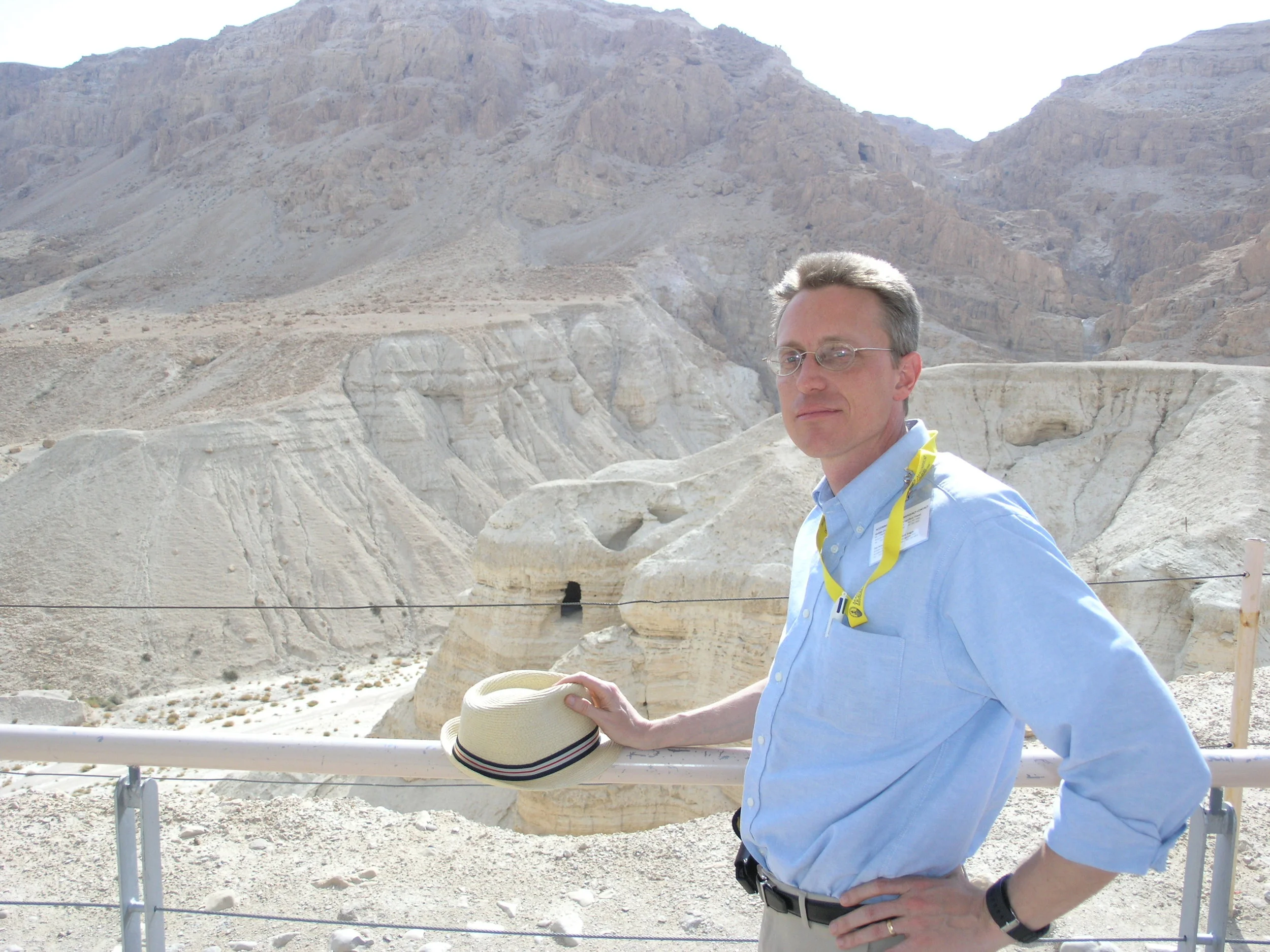 Dr. Bergsma at the famous Qumran Cave 4, where most of the scrolls were found.