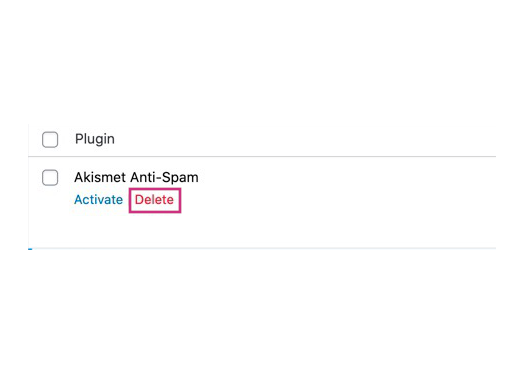Click delete to remove the plugin.