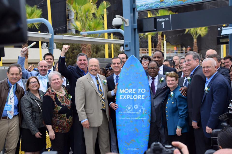 Mayor Tony Vazquez at the grand opening of the Santa Monica Expo Line