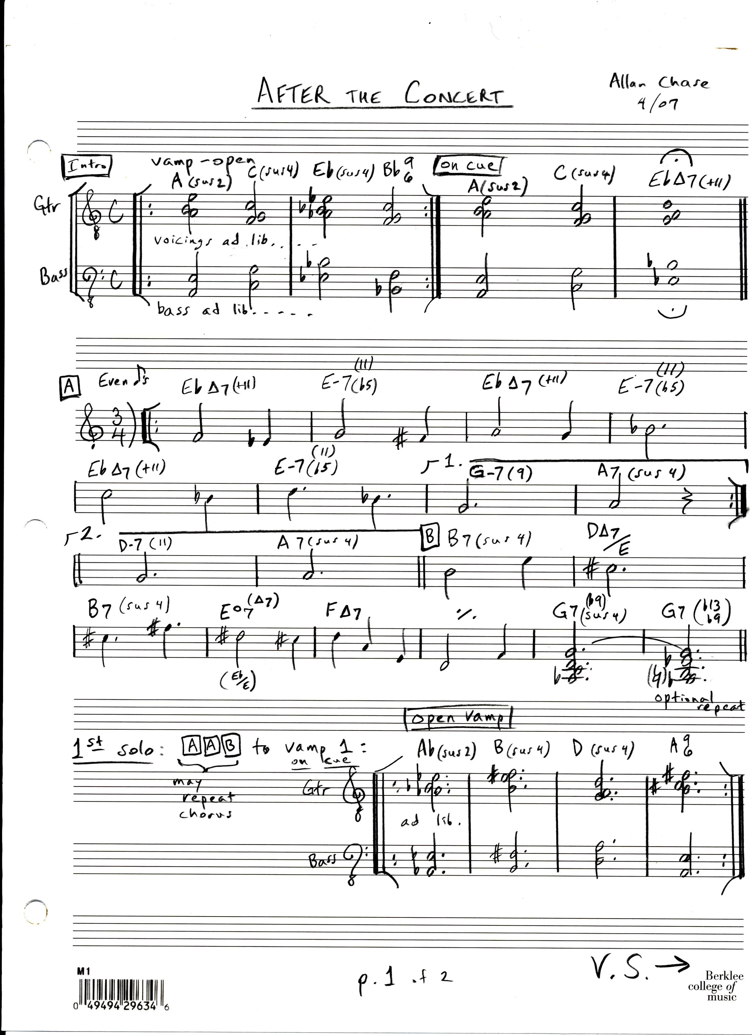 Compositions by Allan S. Chase are published by Schnebly Hill Music (BMI). Please contact me for scores and leadsheets.
