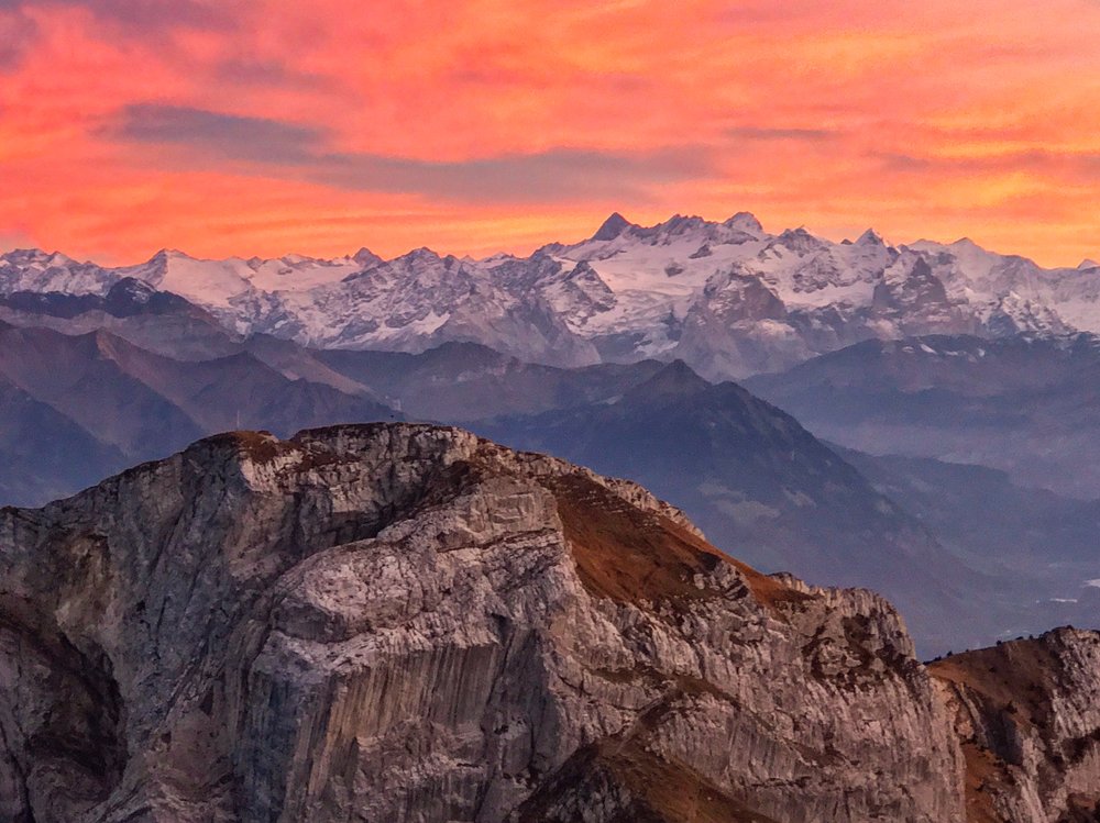 The most magnificent sunset on top of Mt Pilatus