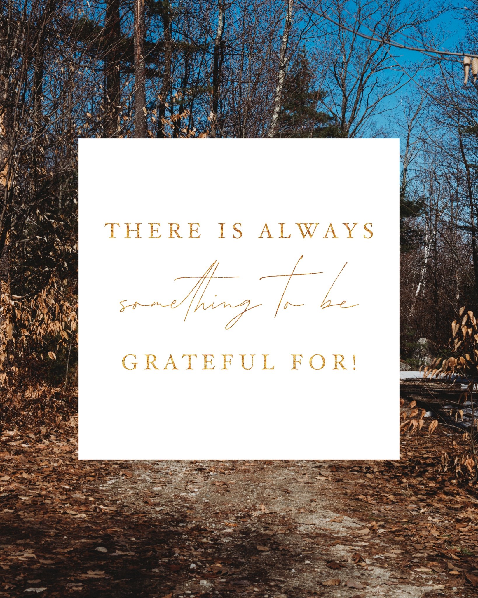                       There Is ALWAYS Something                                               To Be Grateful For