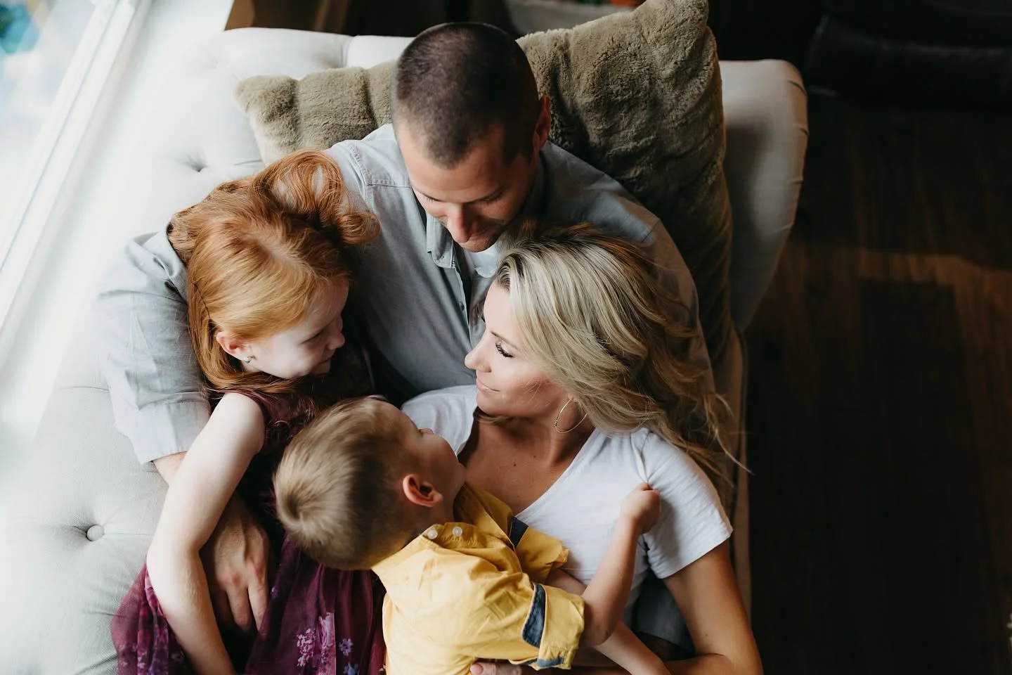 Holiday Family Photographer Rebecca Pinkham Stevenson Maine NH Boston  In Home Town Tree Farm Porch Side