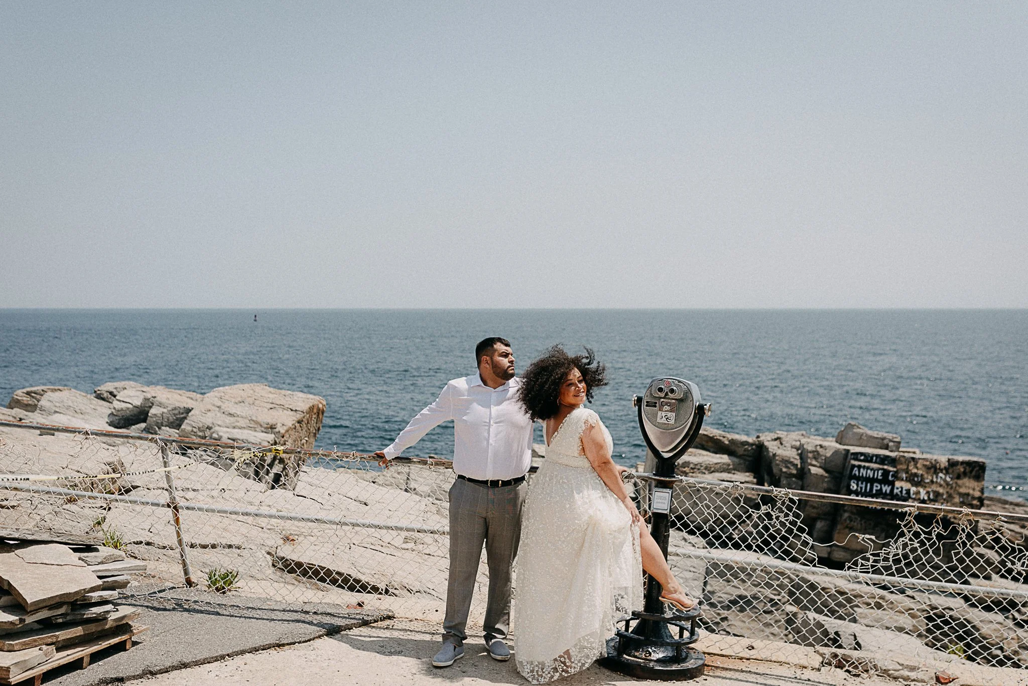 Acadia National Park elopement photographed by a Maine elopement photographer with expertise in coastal weddings, national park permits, and intimate ceremonies
Downeast Maine elopement photography capturing a couple getting married along the rocky c