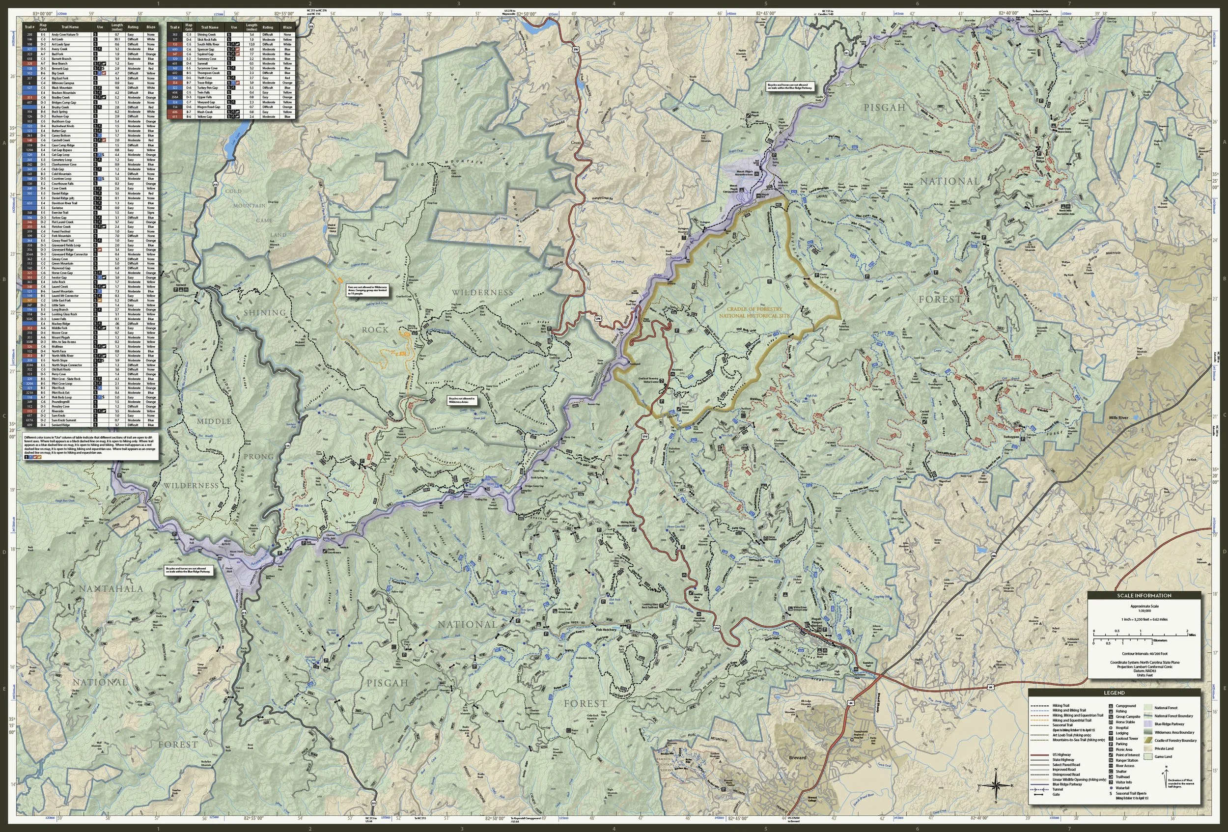 Pisgah Ranger District Including Bent Creek — Pisgah Map Co.