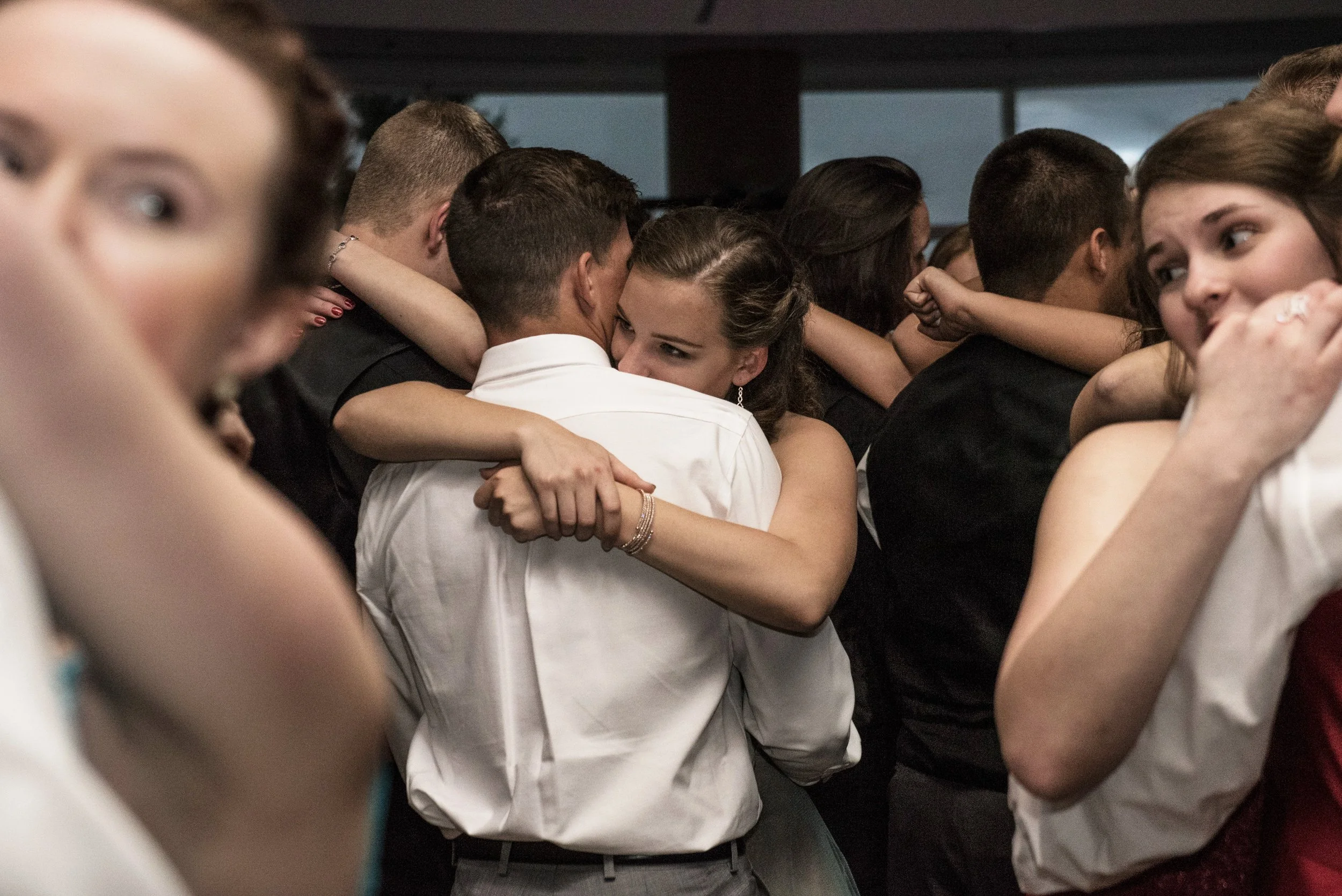  Students slow dance at the John Glenn High School prom on Saturday, April 29, 2017, in Saginaw, Mich. 