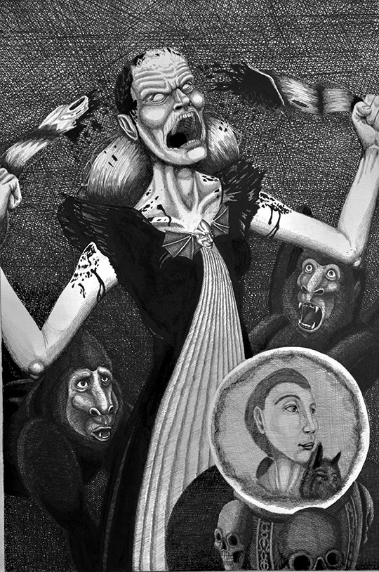 Wicked Witch's rage (Pen and Ink)