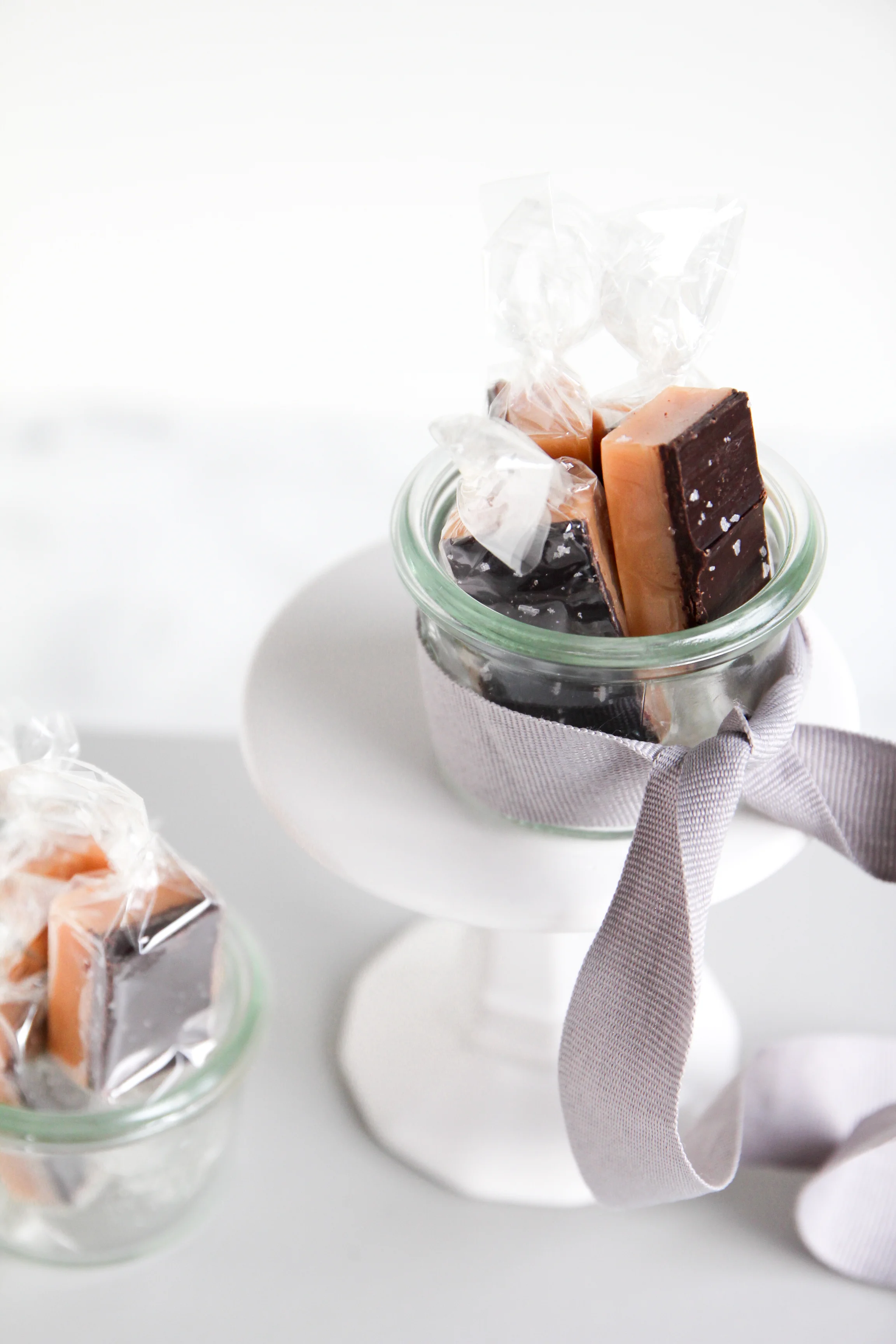 pretty dark chocolate sea salt caramels
