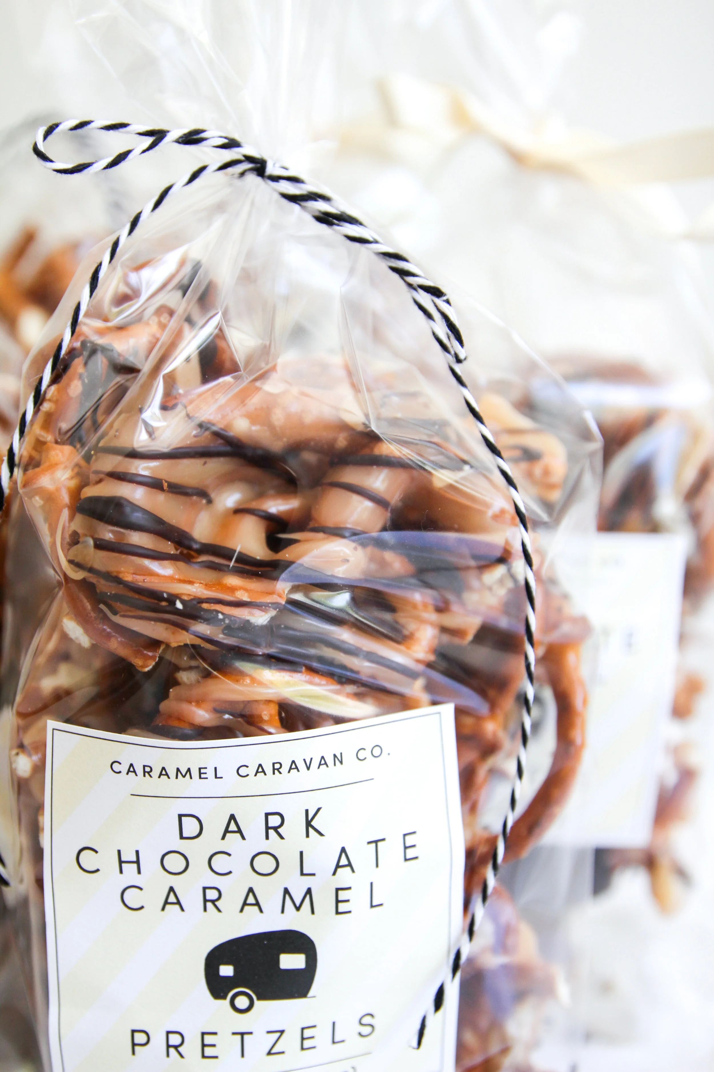 dark chocolate caramel pretzels