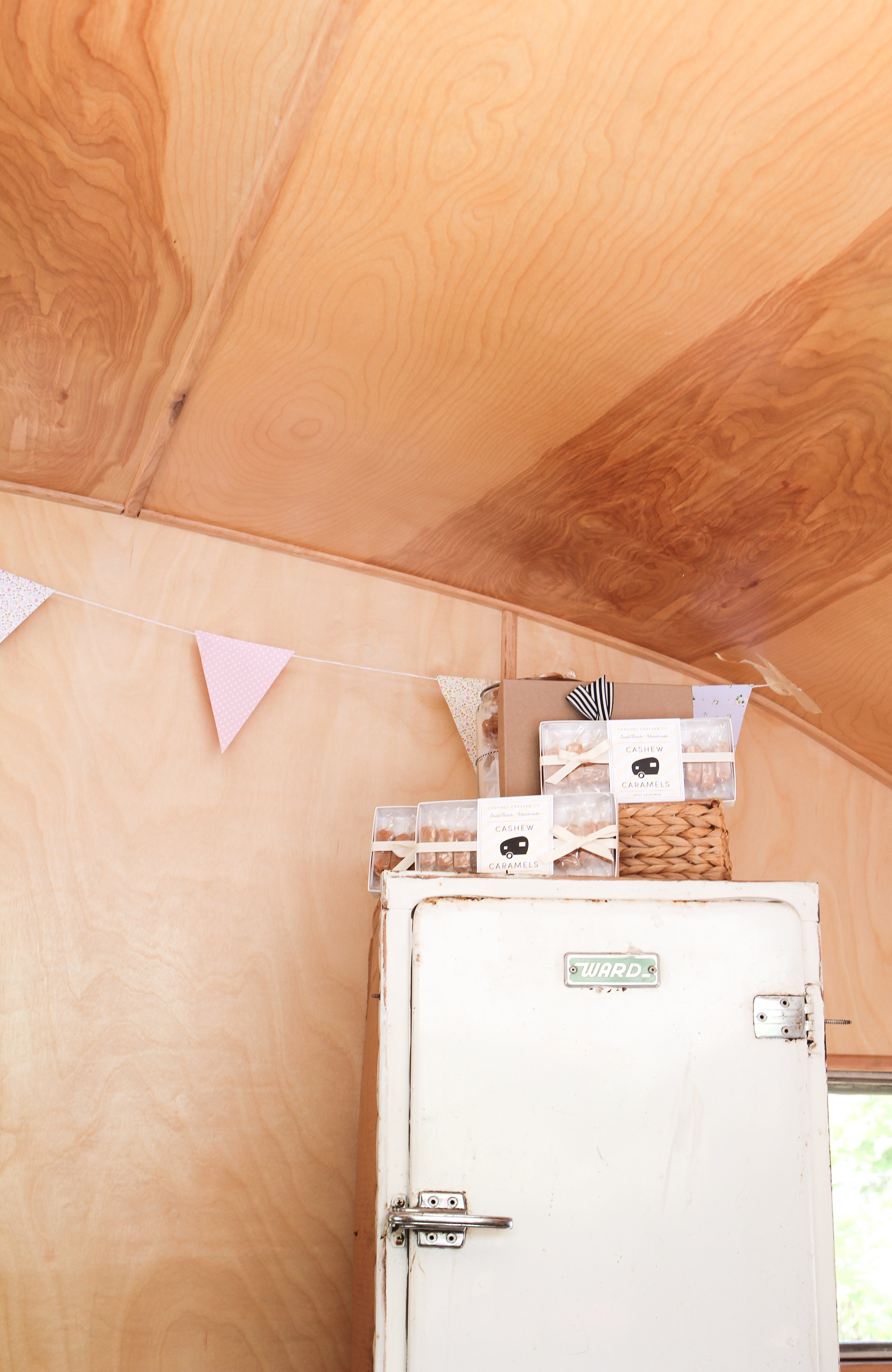 icebox in vintage trailer