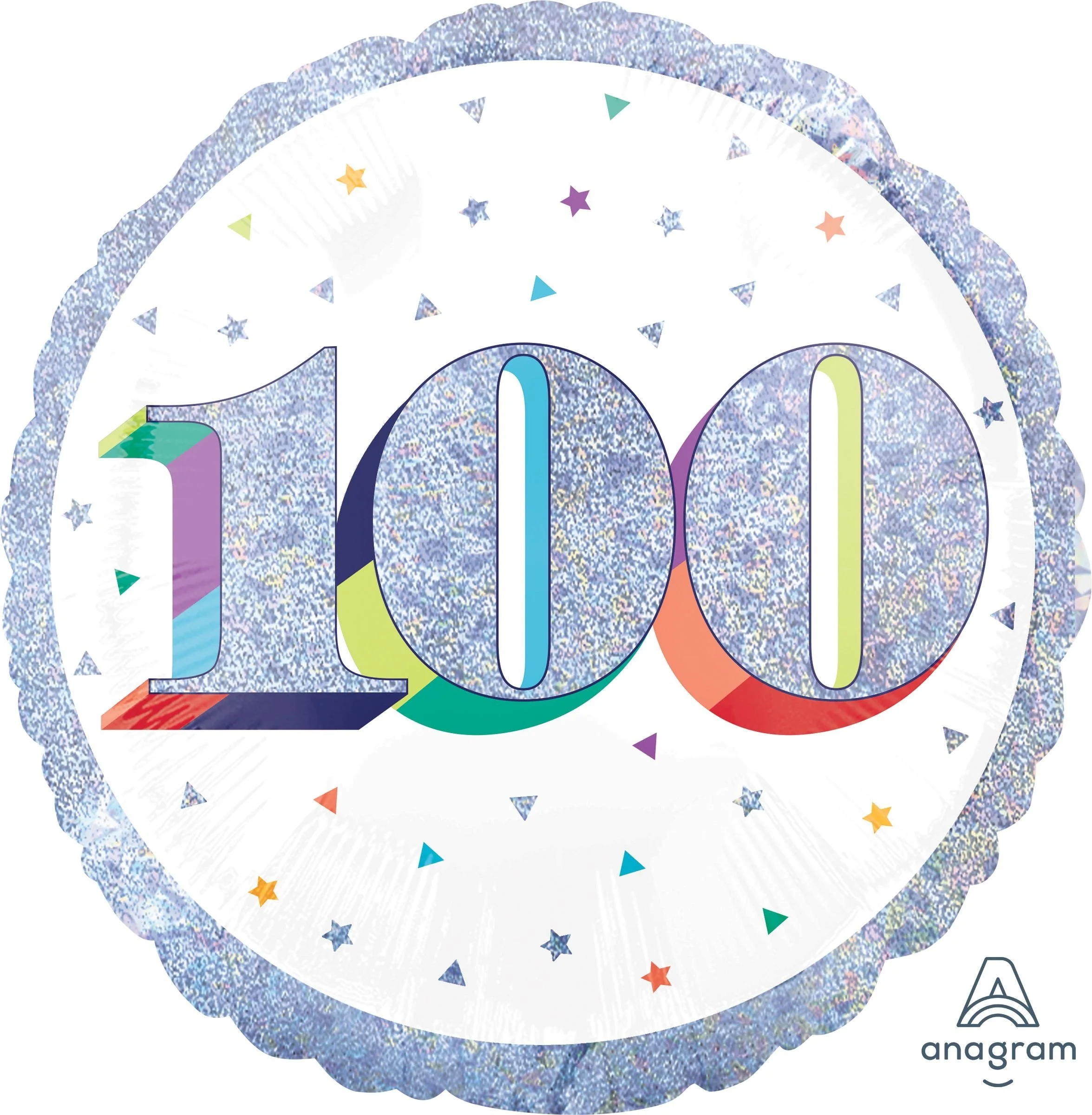 100th Birthday Holographic Foil Balloon