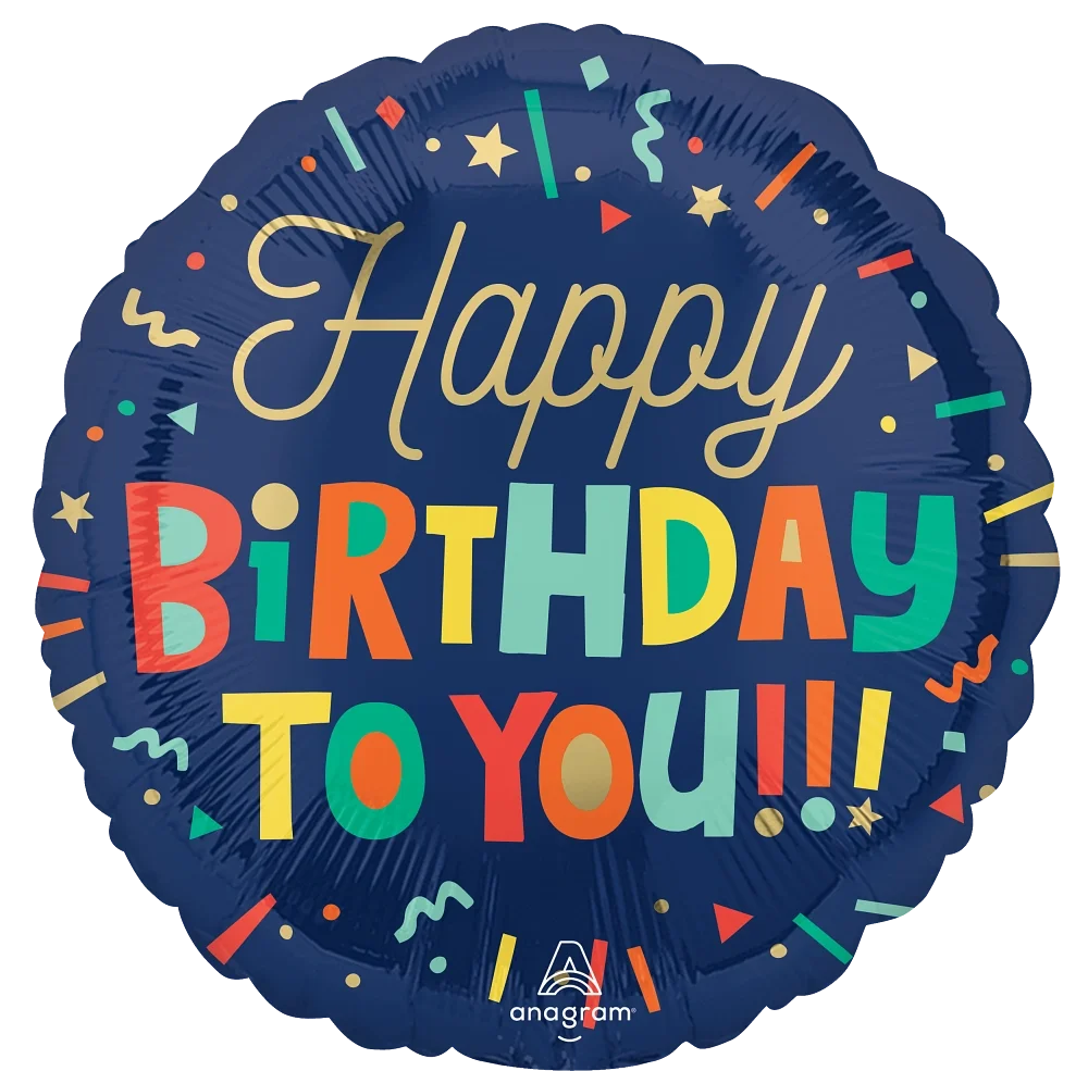 Blue Birthday Confetti