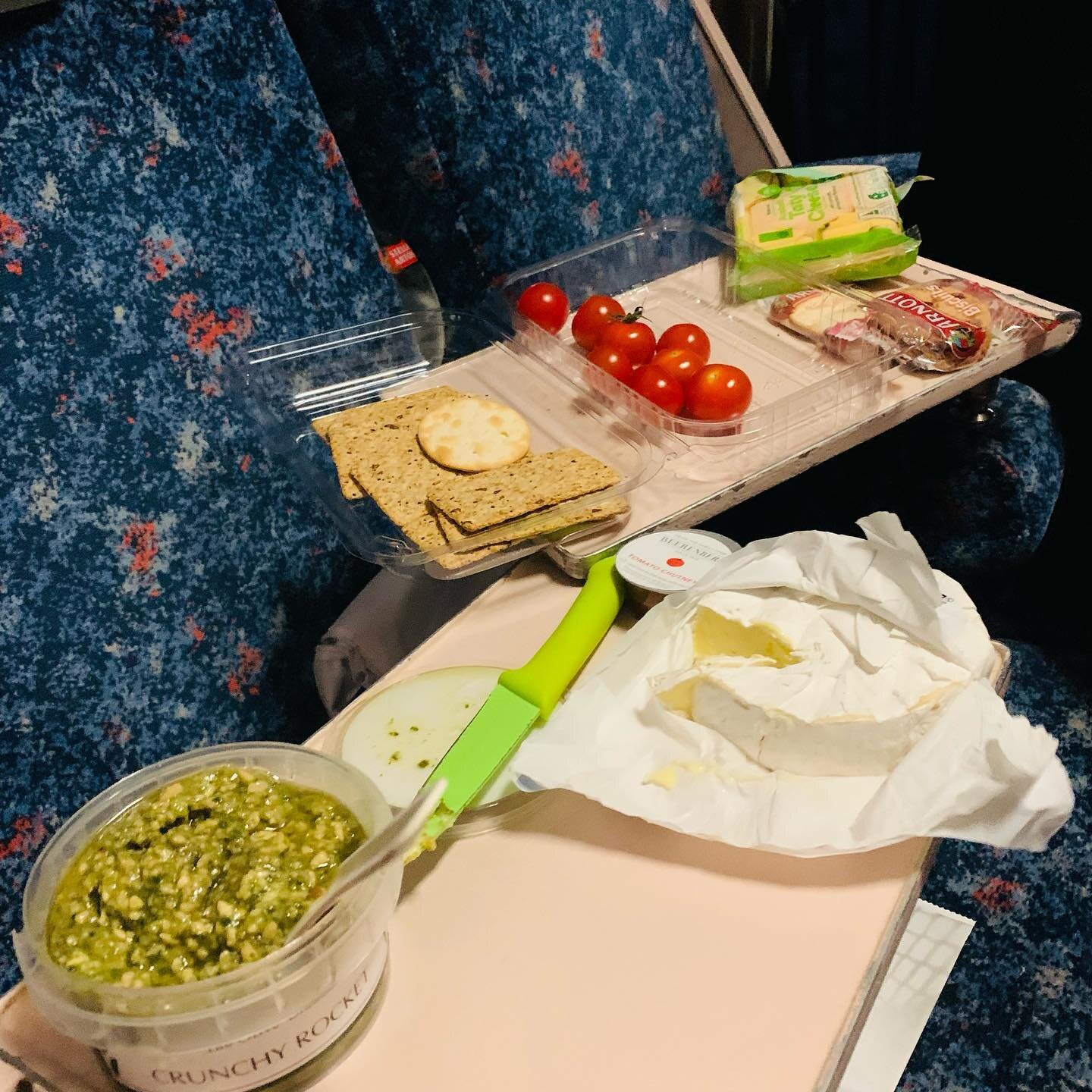Because I&rsquo;m a big fan of snack pack provisions on the go I&rsquo;m this kind of traveller.. this was the crackers and goodies for my recent overnight adventure train trip .. we ended up trialing the cabin delivered hot meals as well which were 