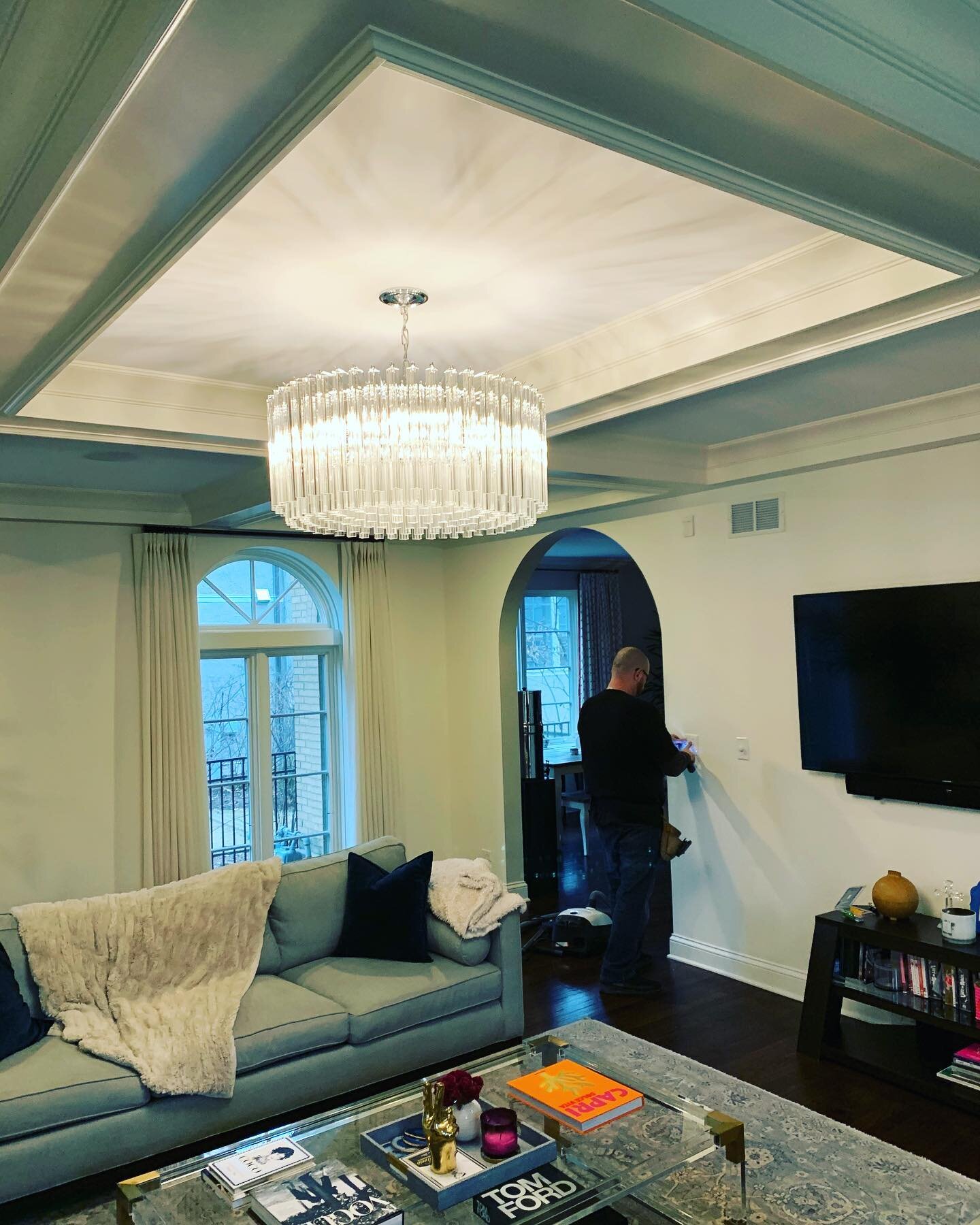 Assembled and installed. What a beautiful chandelier!! 

#electrician #install #topoftheline #grateful #contractor #chicago