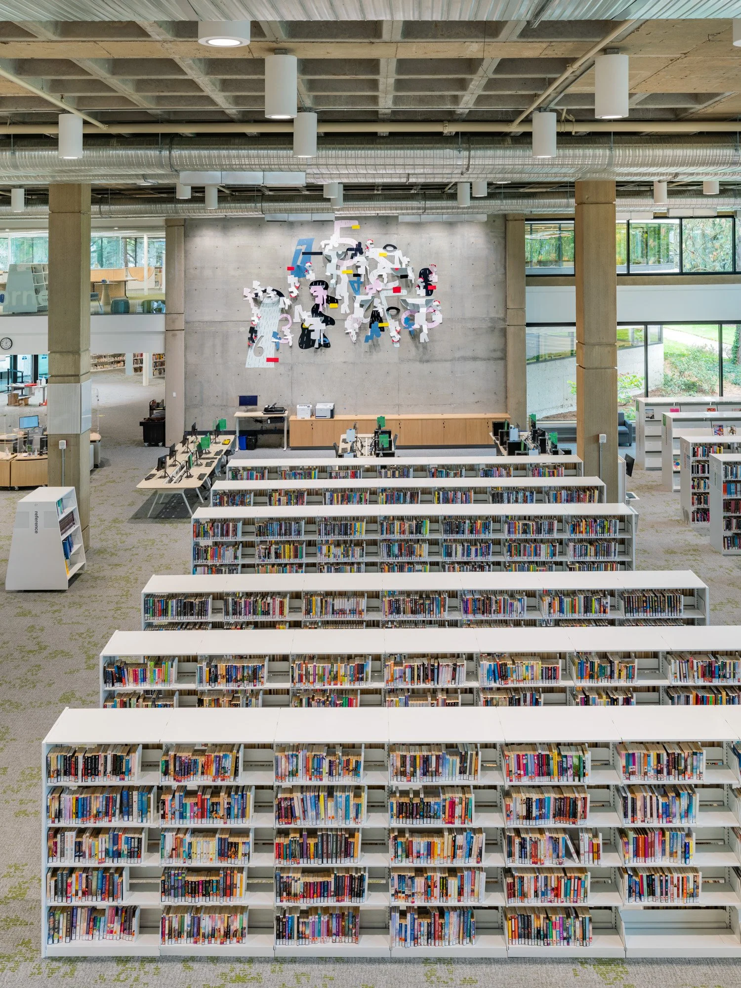 Call Number Cascade, 2021. Salem Public Library, Salem, Oregon