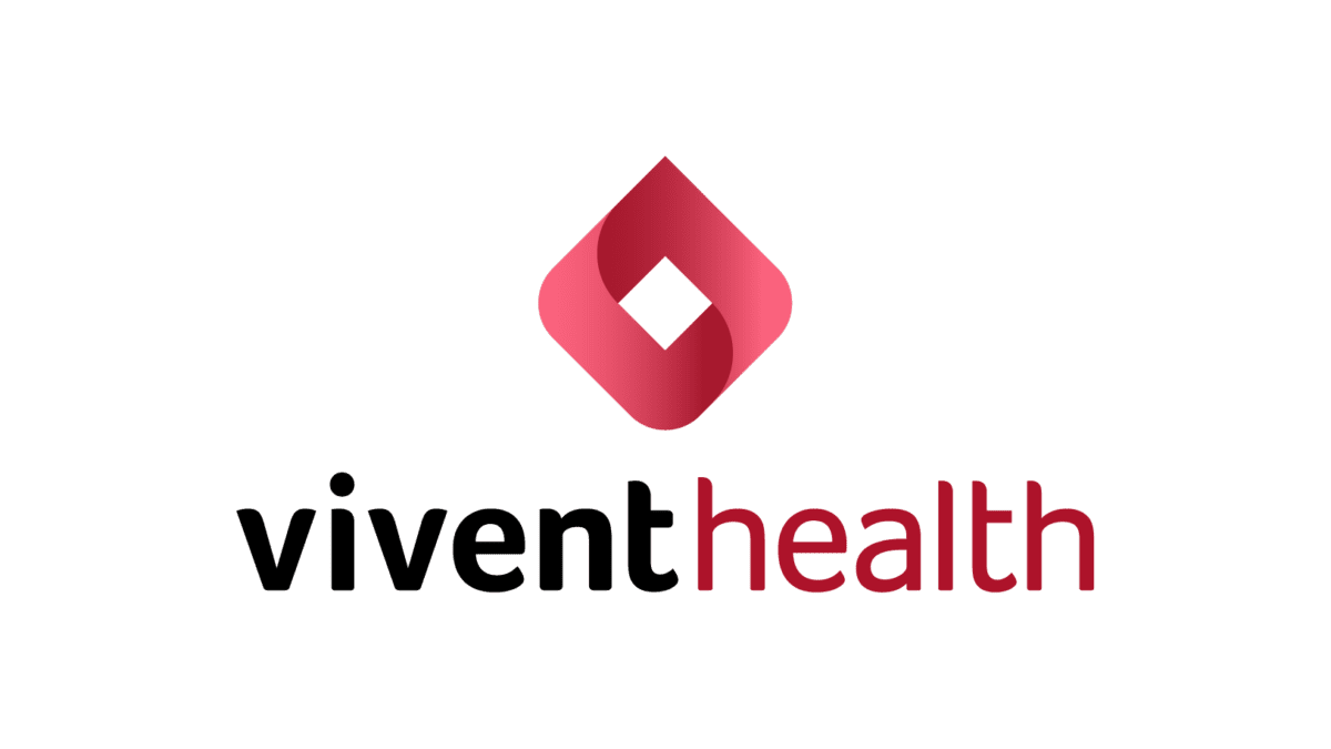 Vivint Health logo with a stylized pink and red geometric icon above the words "vivint health" in lowercase letters, with 'vivint' in black and 'health' in pink.