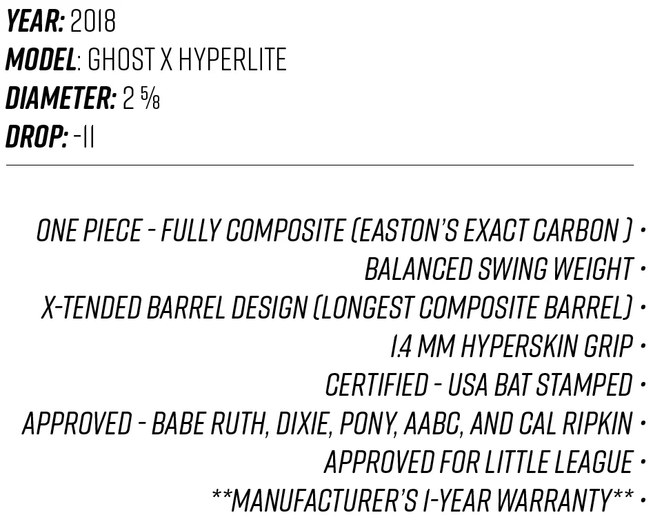 easton ghost x hyperlite 2018