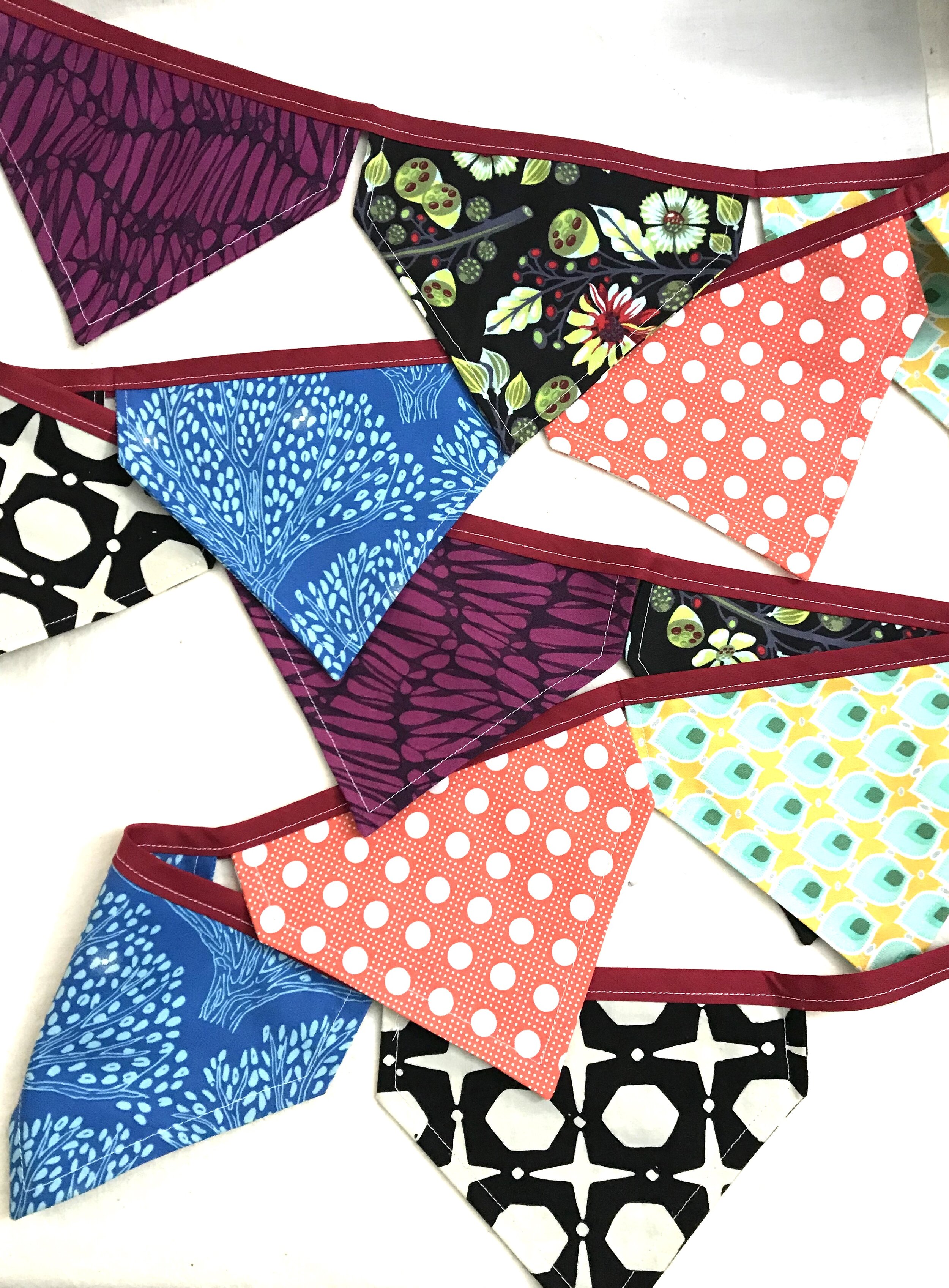Bunting- Flowers and Geometric Patterns