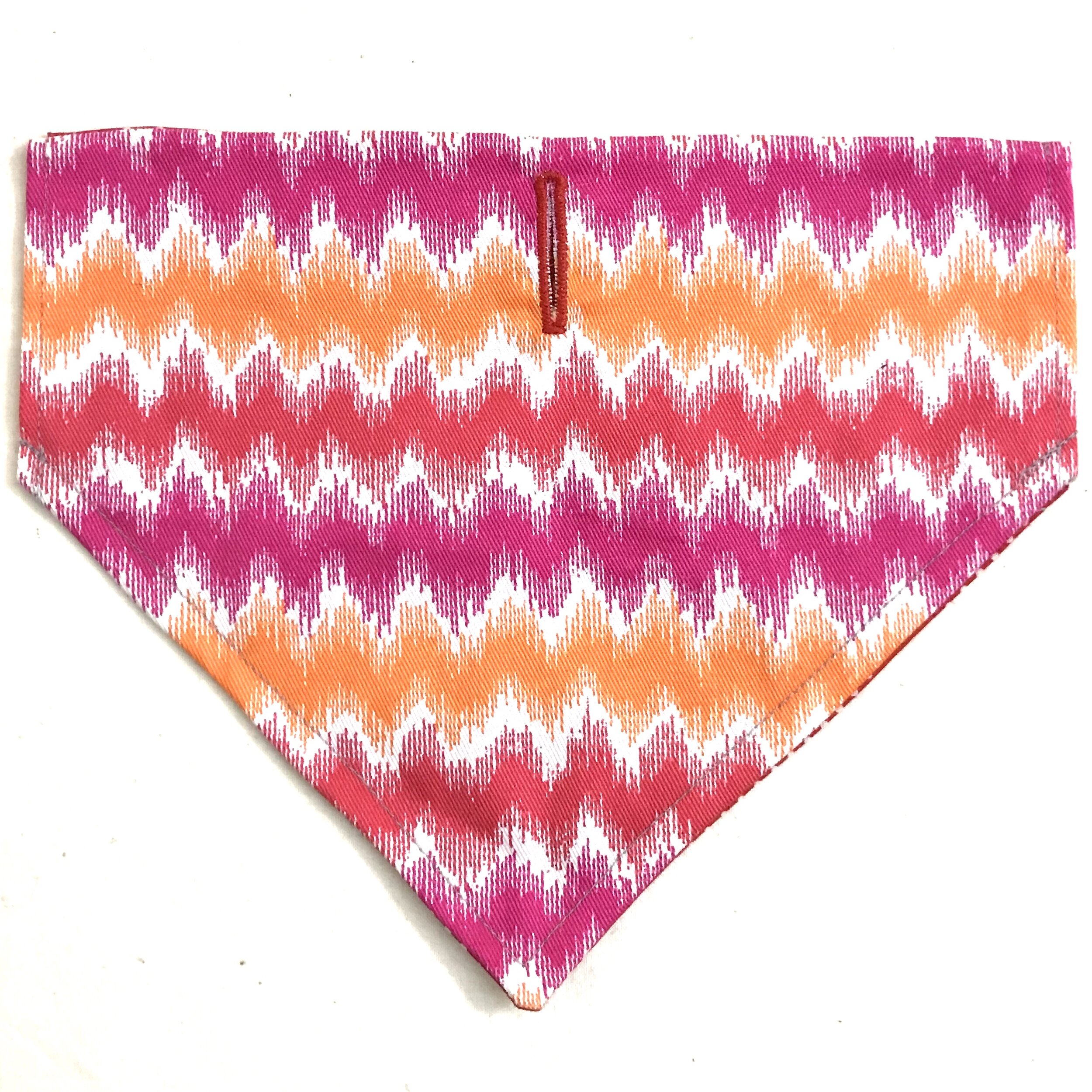 Reversible Dog Bandana- Chevron and Dots (8 inches)