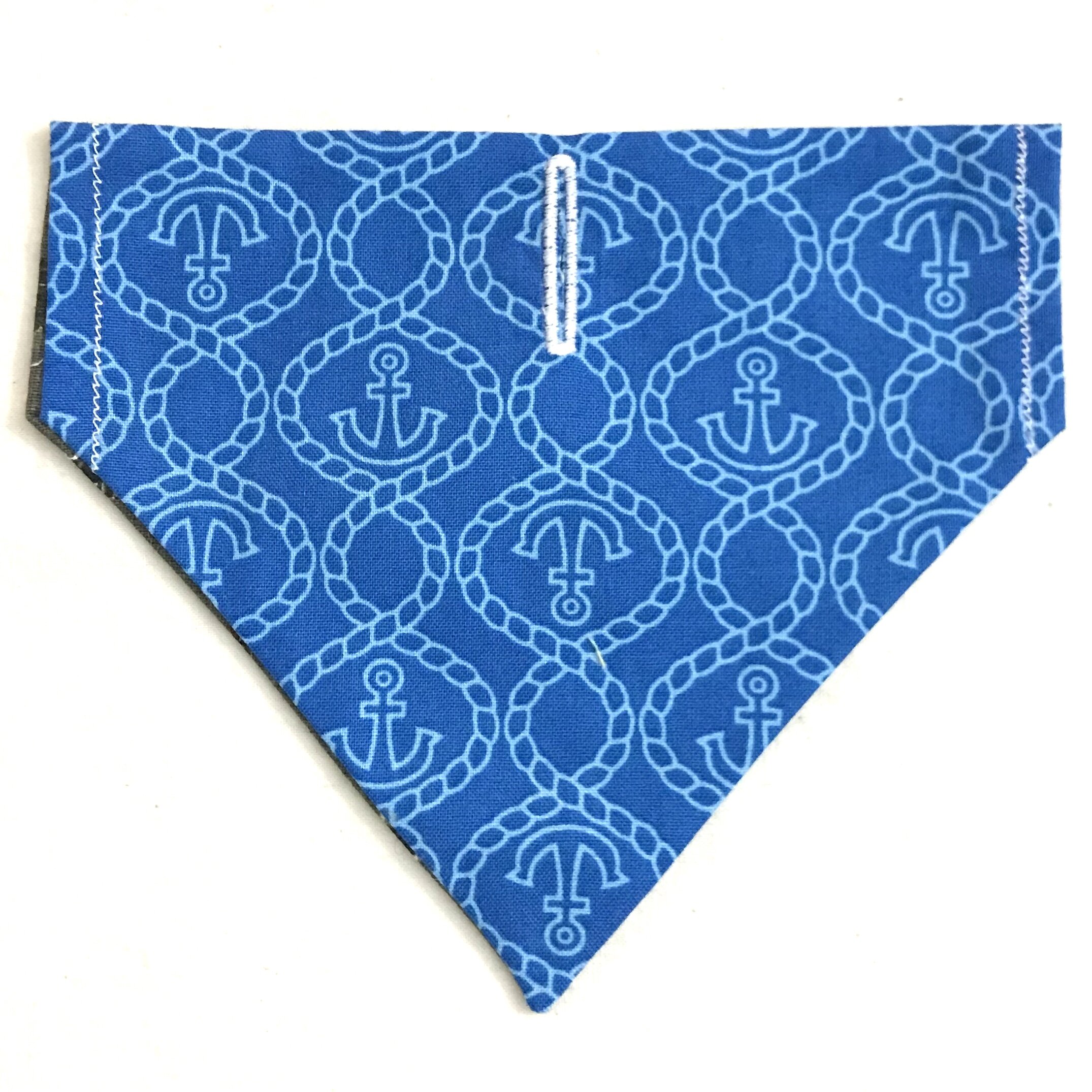 Reversible Dog Bandana- Anchors and Planes (6 inches)
