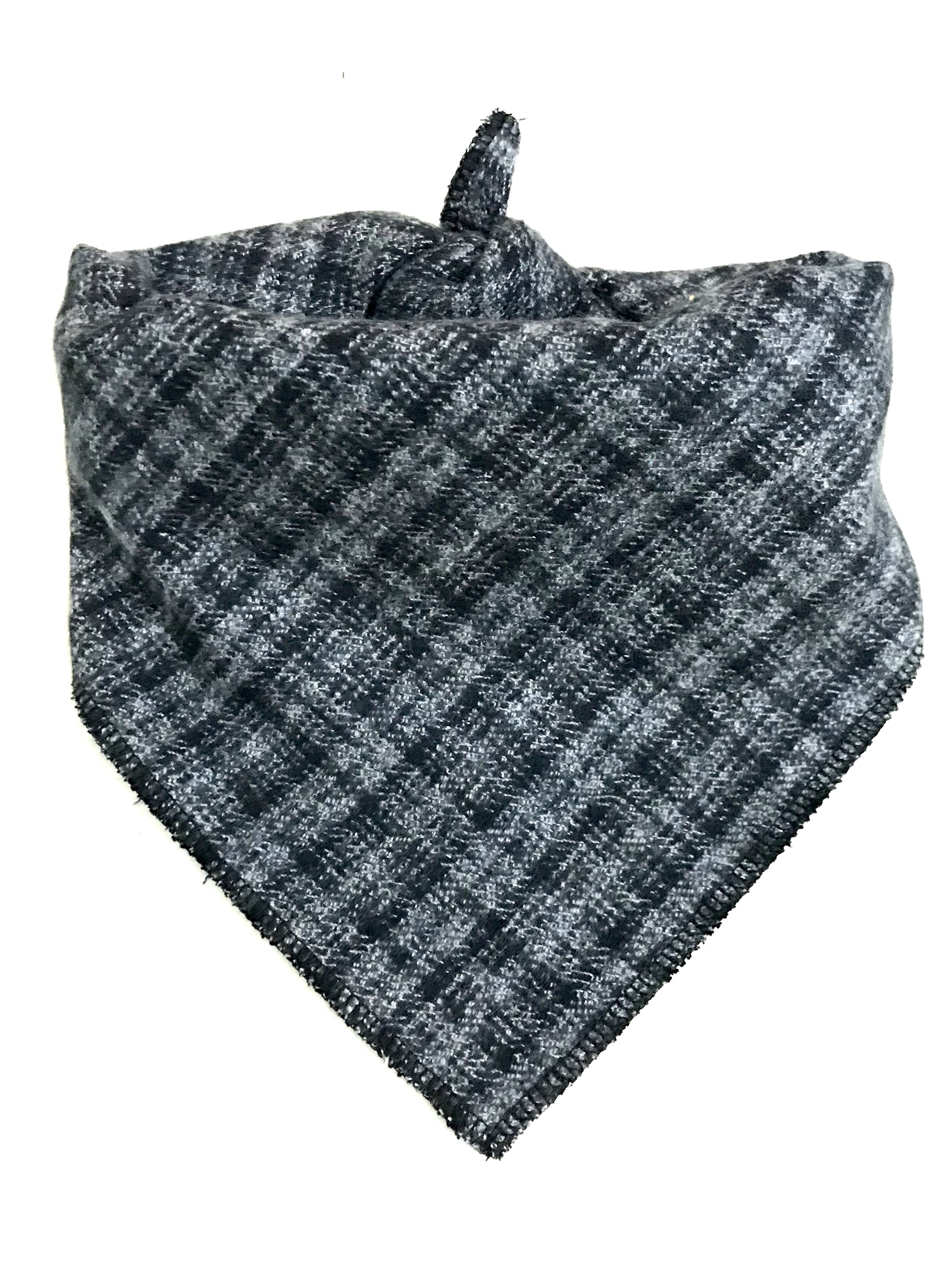Gray and Black Plaid -Dog Bandanna 