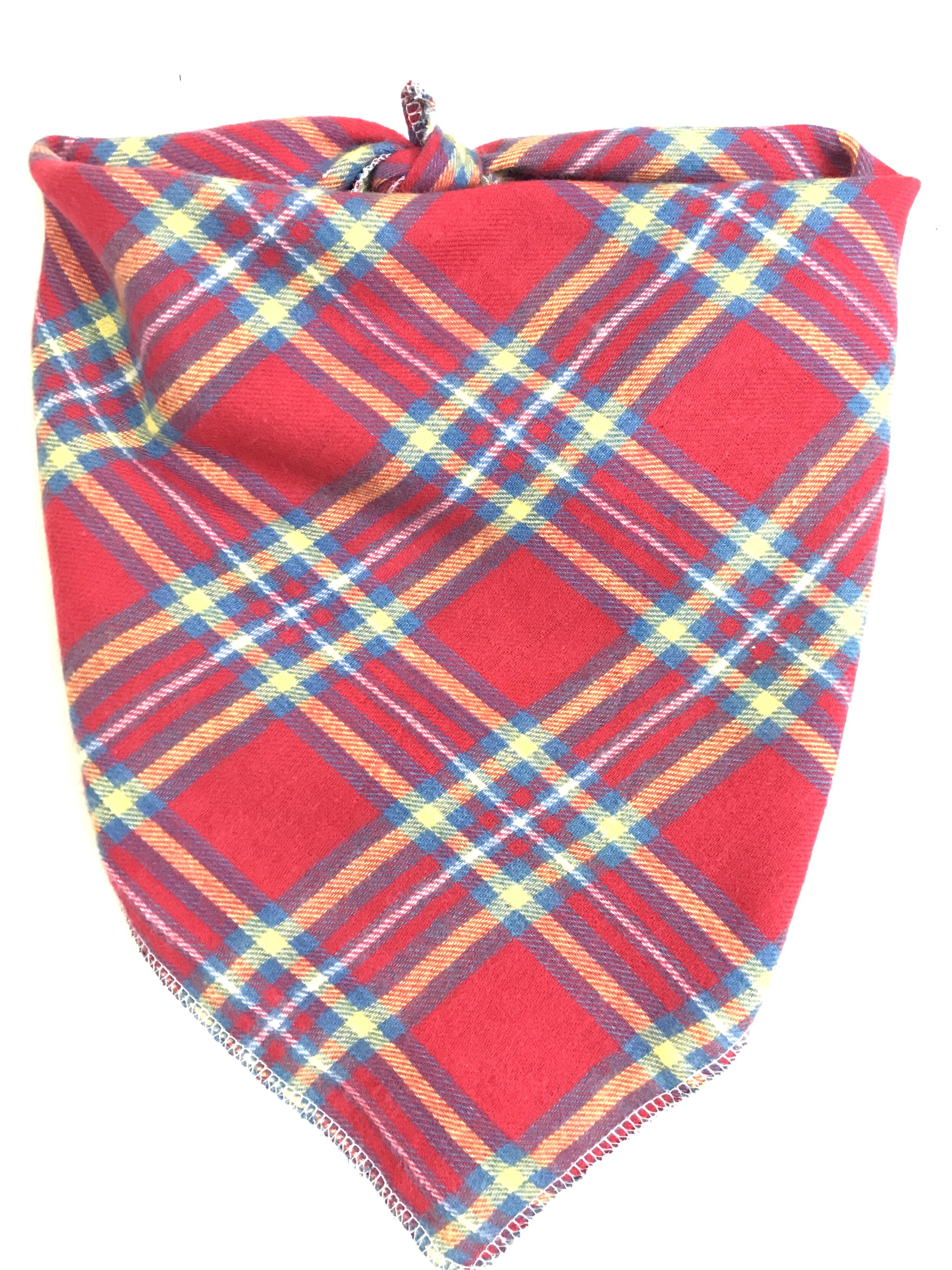 Red and Blue Plaid -Dog Bandanna 