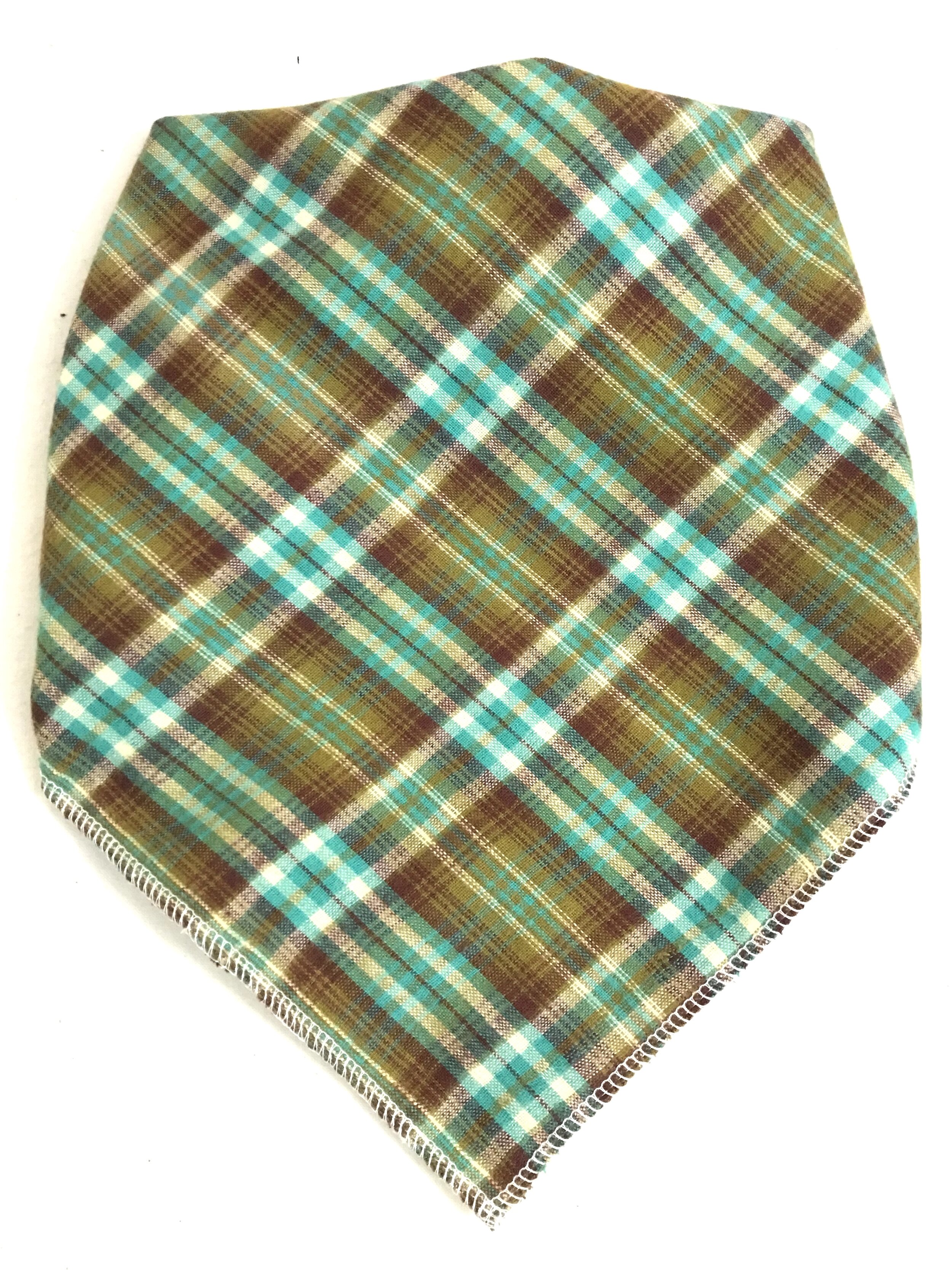 Brown and Green Plaid-Dog Bandanna 