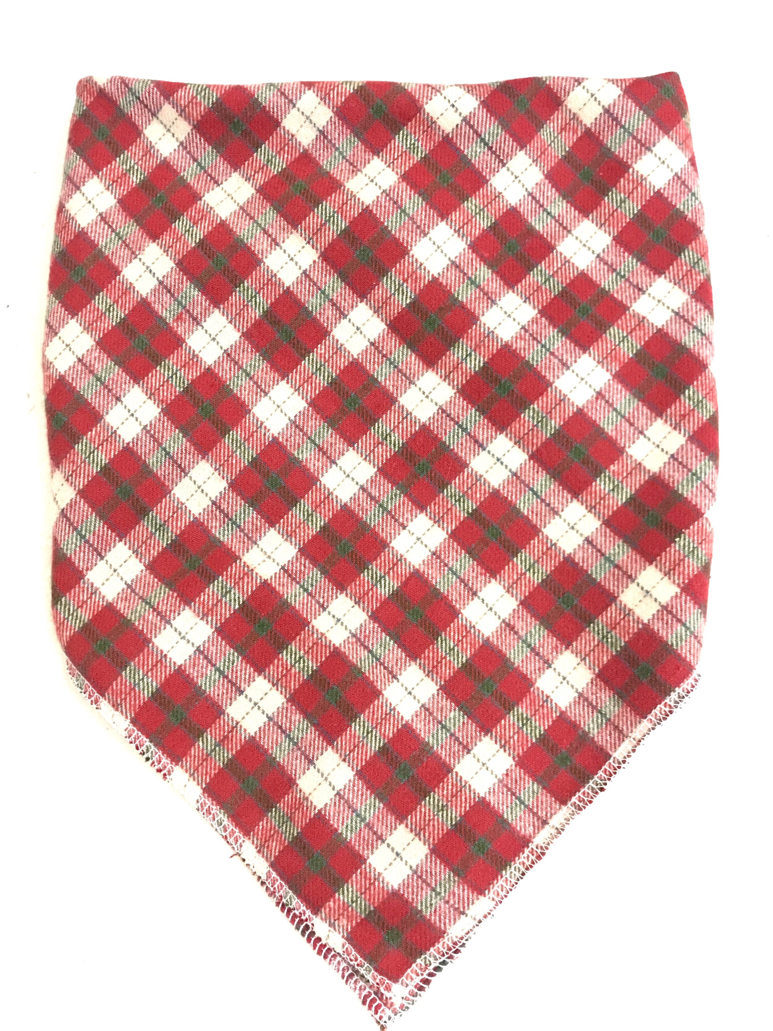 Red and White Plaid -Dog Bandanna 