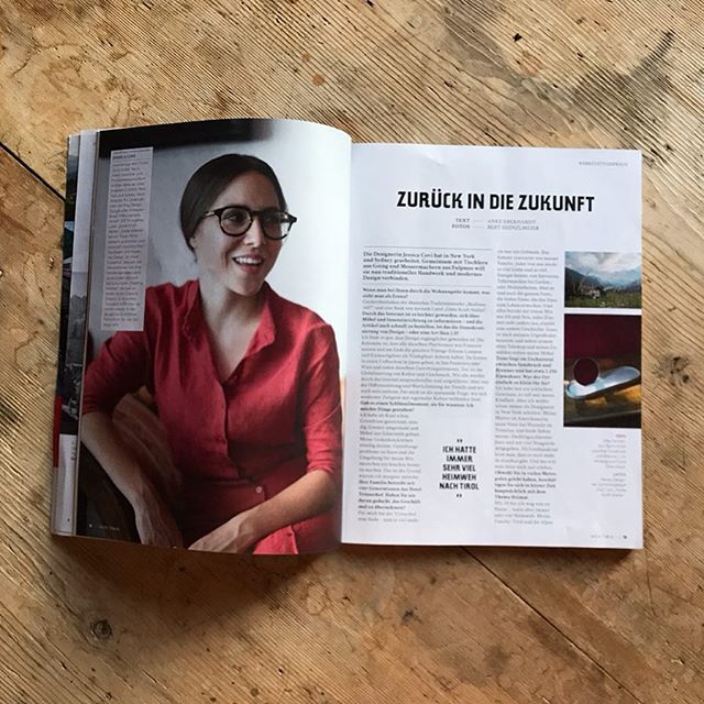 Excited and humbled to be published in the Tirol Magazin. #lovetirol #design #handwerk