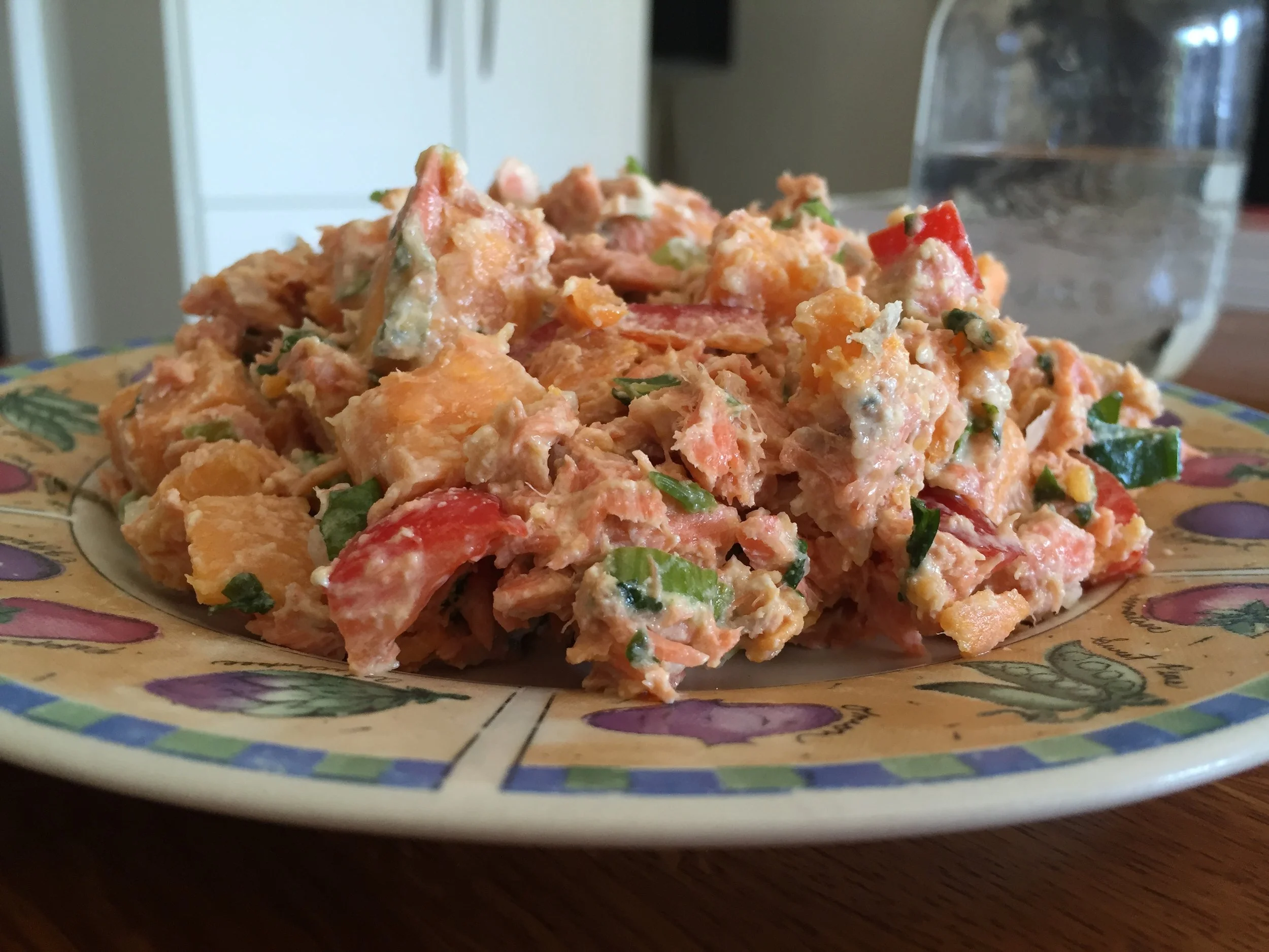 Recette: Salade crémeuse au Saumon et patate douce