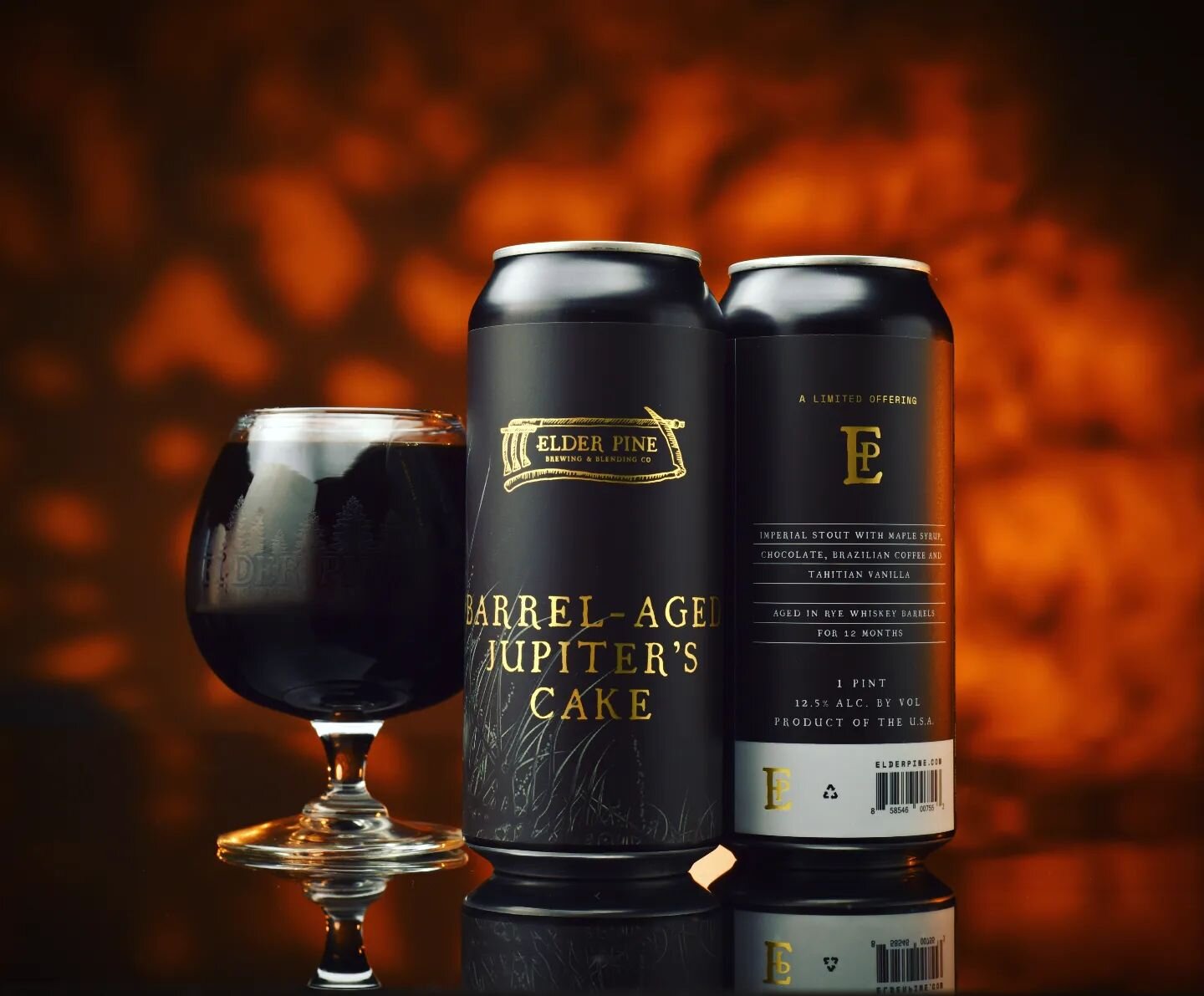 BARREL-AGED JUPITER'S CAKE
Imperial Breakfast Stout
12.5% abv

This behemoth of a stout has  finally returned! Barrel-aged Jupiter's Cake is brewed with chocolate, Brazilian coffee, Vermont maple syrup, Tahitian vanilla &amp; aged in Sagamore Rye Whi