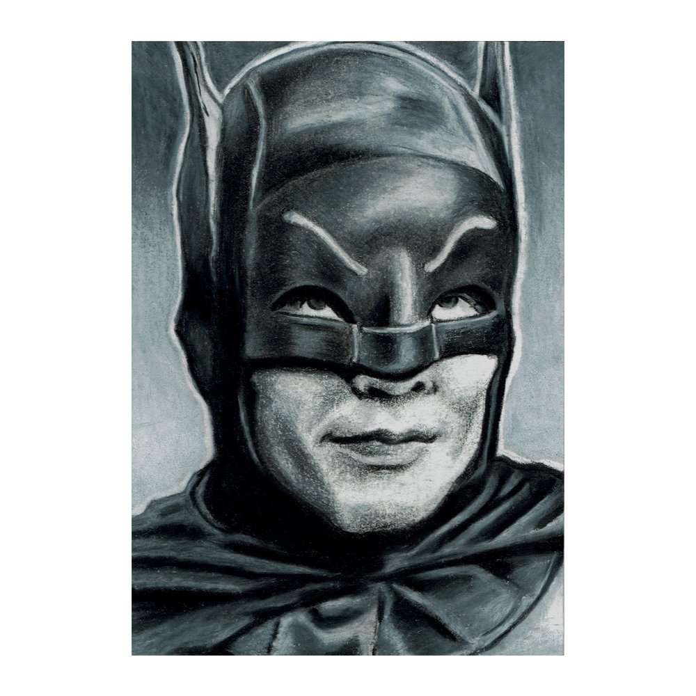 Batman | Adam West | Original Art Card  x  ATC ACEO — Ashley Villers