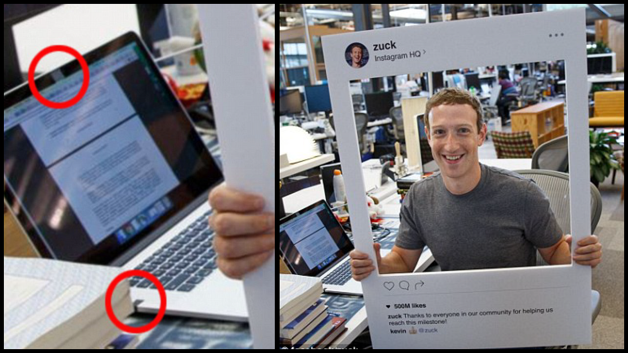 Mark Zuckerberg covering his MacBook Pro w/ Retina camera and microphone