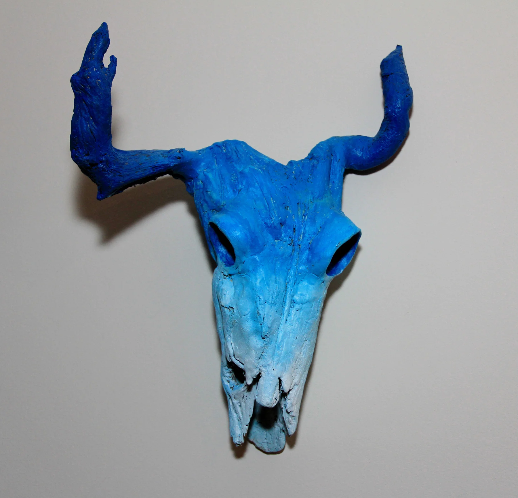 Wood Bull Skull