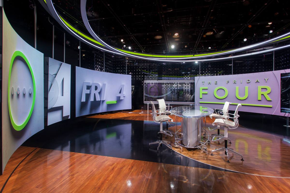 Studio Z also has a multi segment video wall that can be split up into individual pieces or joined in any configuration and moved to any point on its 180 degree track. Above the video track are 3 concentric overlapping LED rings and above that is an automated camera track suspended through a tension grid that allows 180 degree coverage of the space.