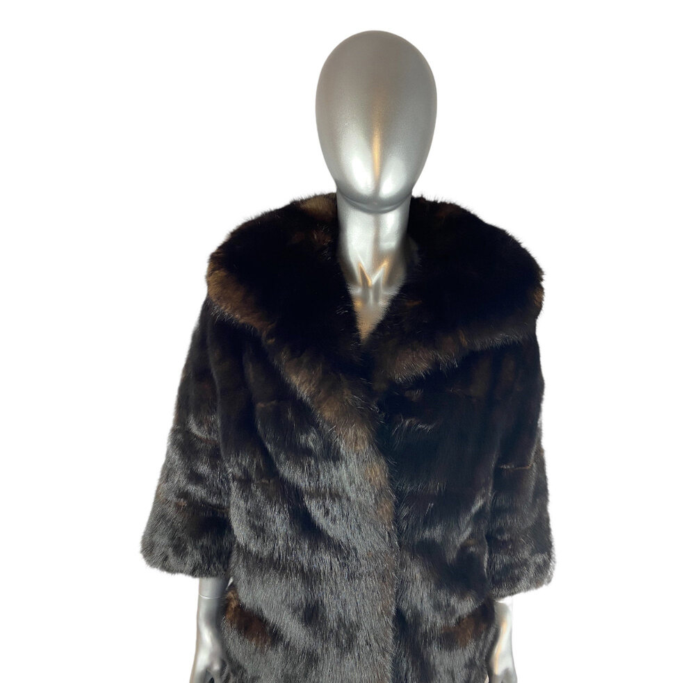 Plus Size Black and White Rex Rabbit Fur Jacket - Estate Furs