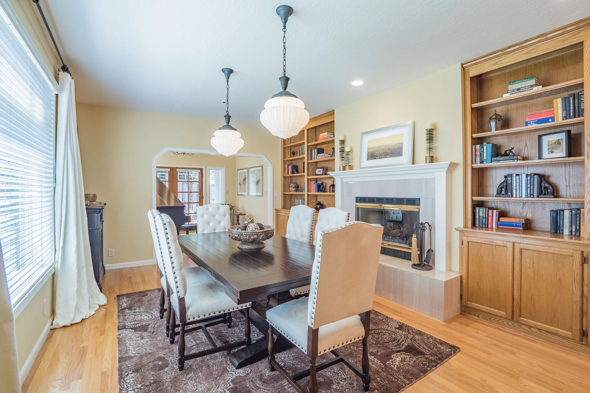 Formal Dining Room with Fireplace