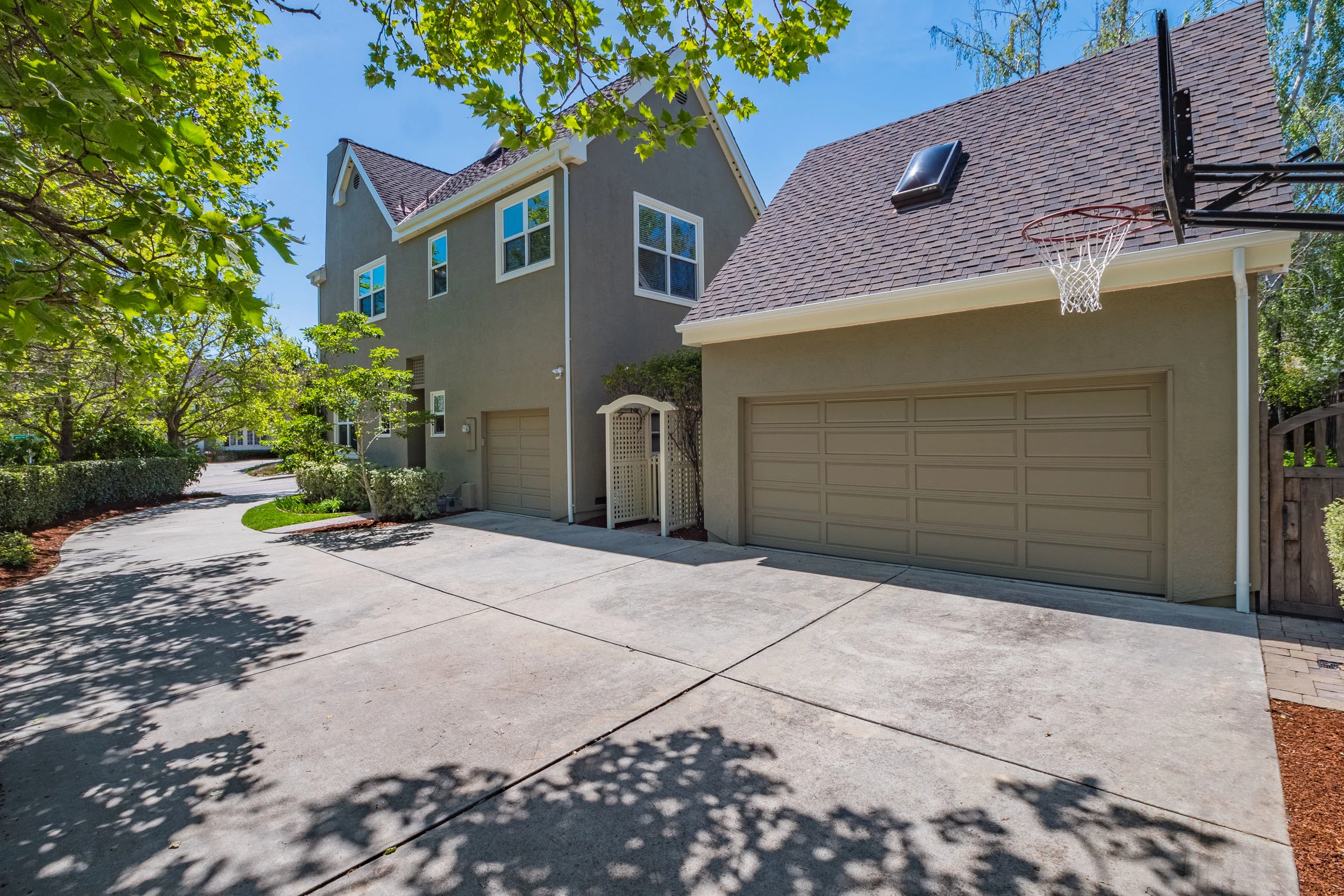 Large Driveway Three Car Garage