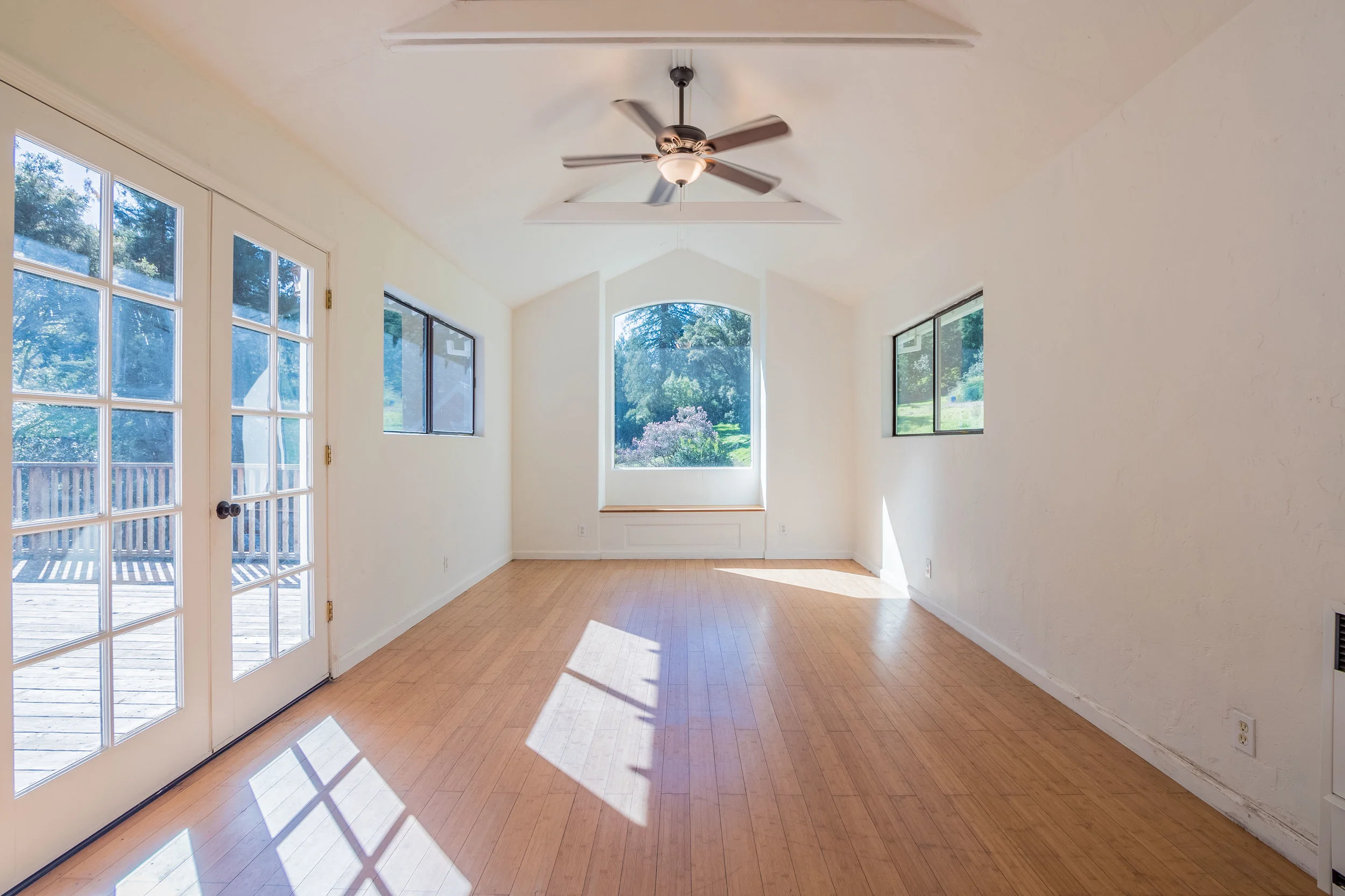 Natural Light and Hardwood Floors in Living Room