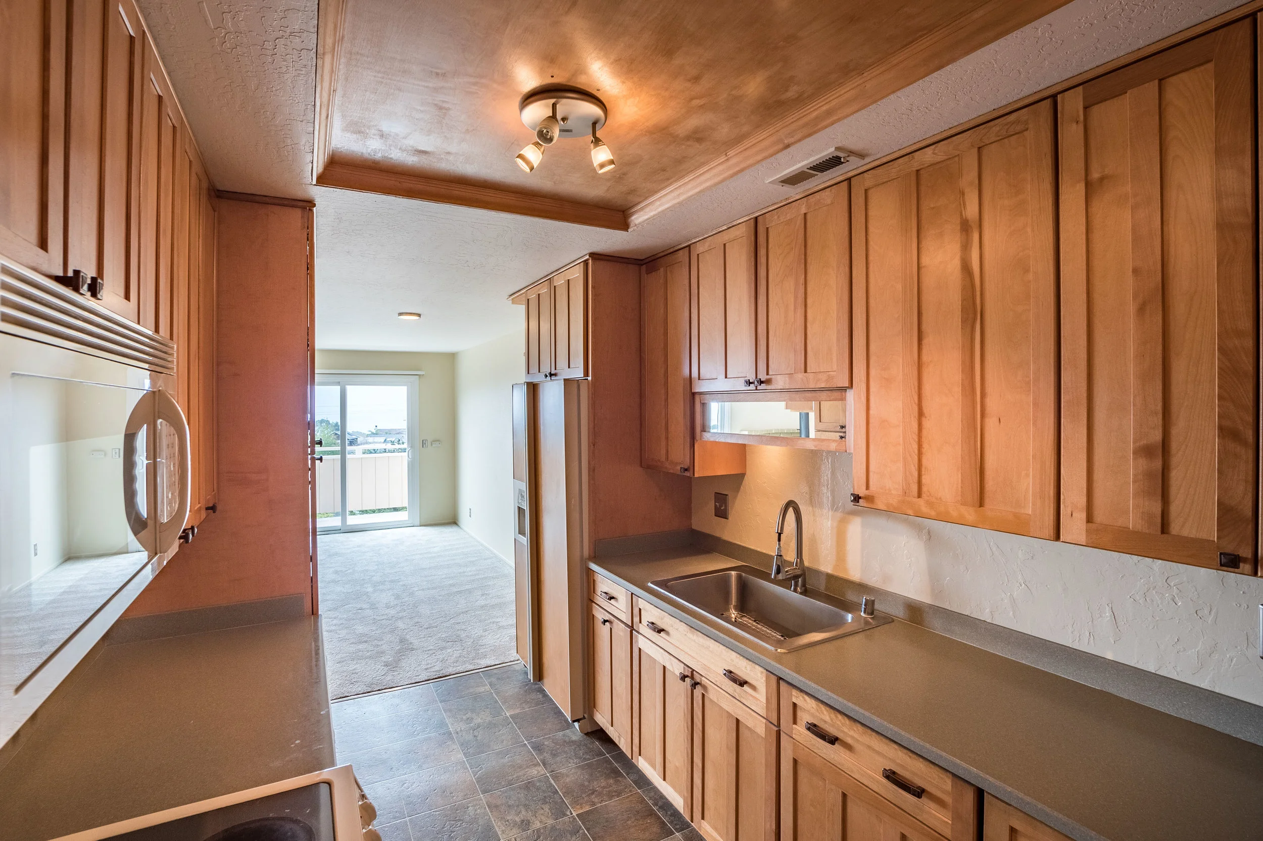 Galley Style Kitchen in Ocean View Santa Cruz Condo
